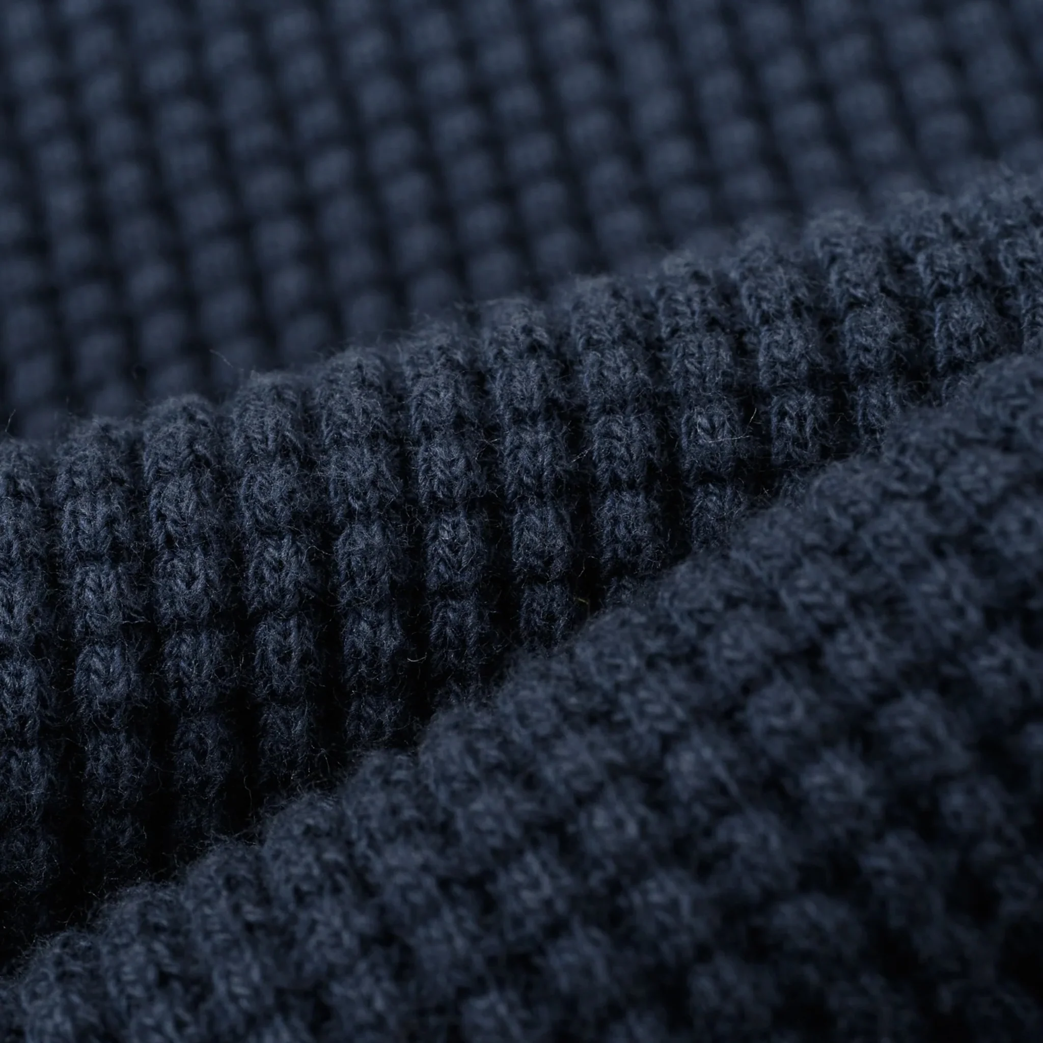 IHTL-1301-NAV Waffle Knit Long Sleeved Crew Neck Thermal Top - Navy - Image 8
