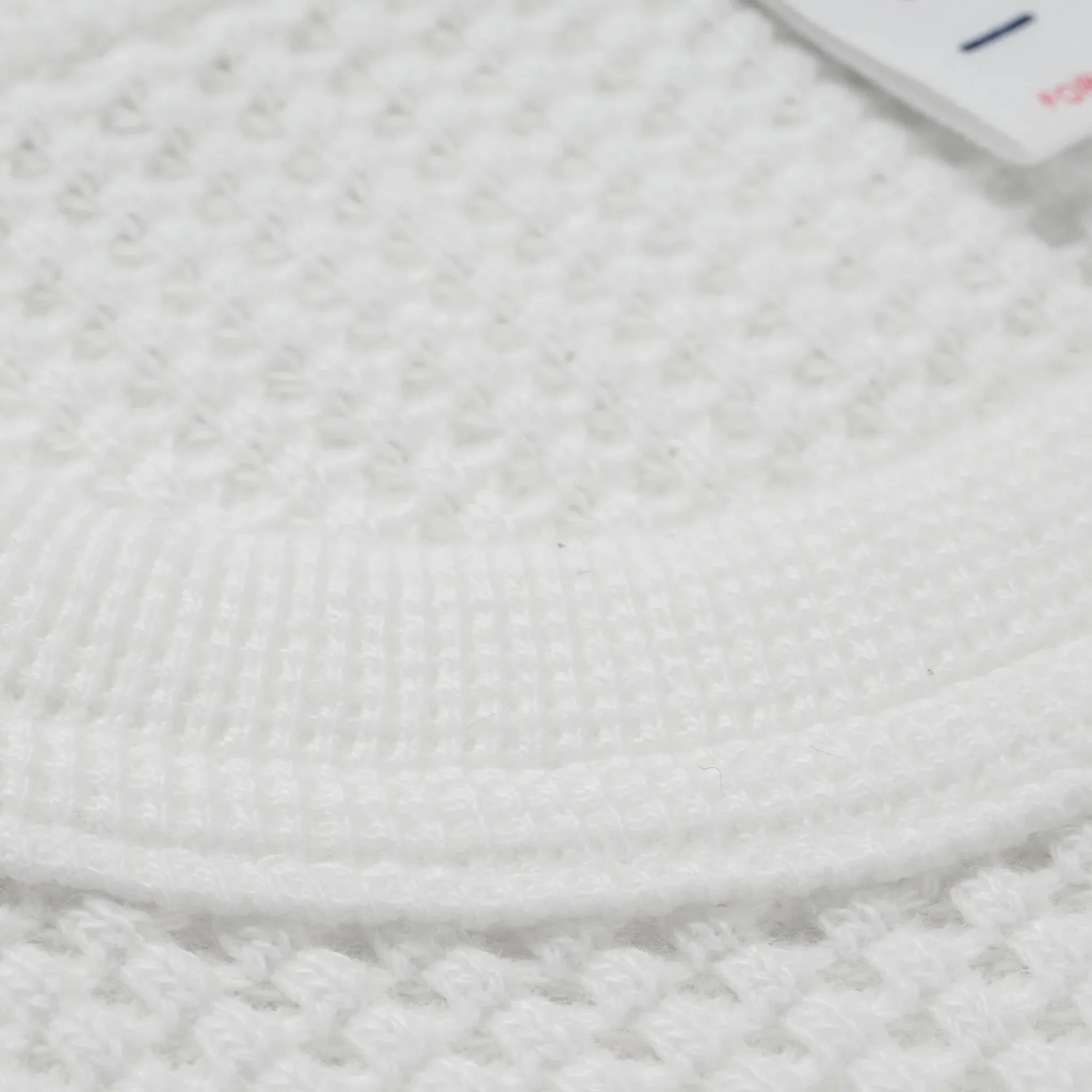 IHTL-1301-WHT Waffle Knit Long Sleeved Crew Neck Thermal Top - White - Image 4
