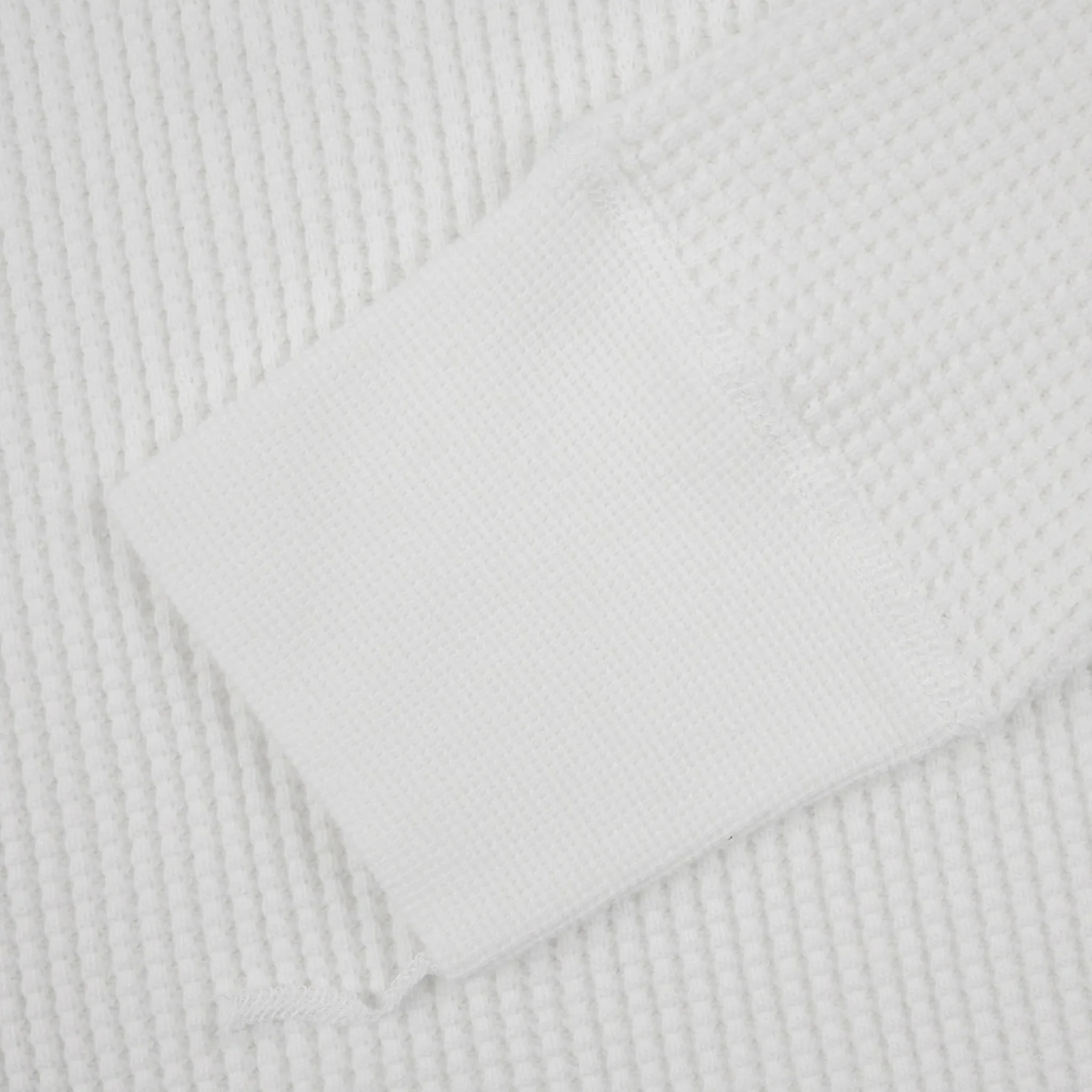 IHTL-1301-WHT Waffle Knit Long Sleeved Crew Neck Thermal Top - White - Image 5