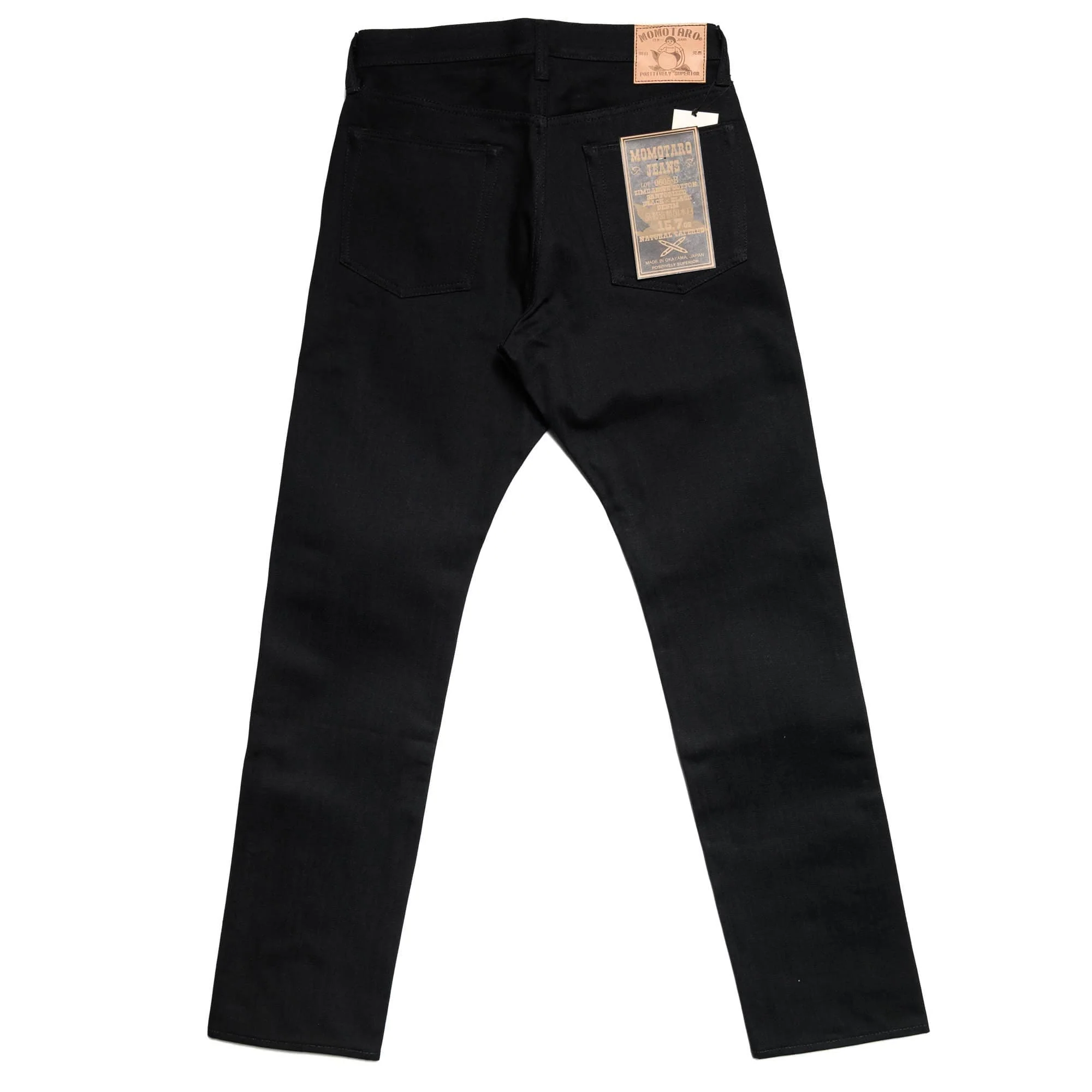 0605-B 15.7oz Zimbabwe Cotton Natural Tapered Selvedge Denim - Black - Image 3