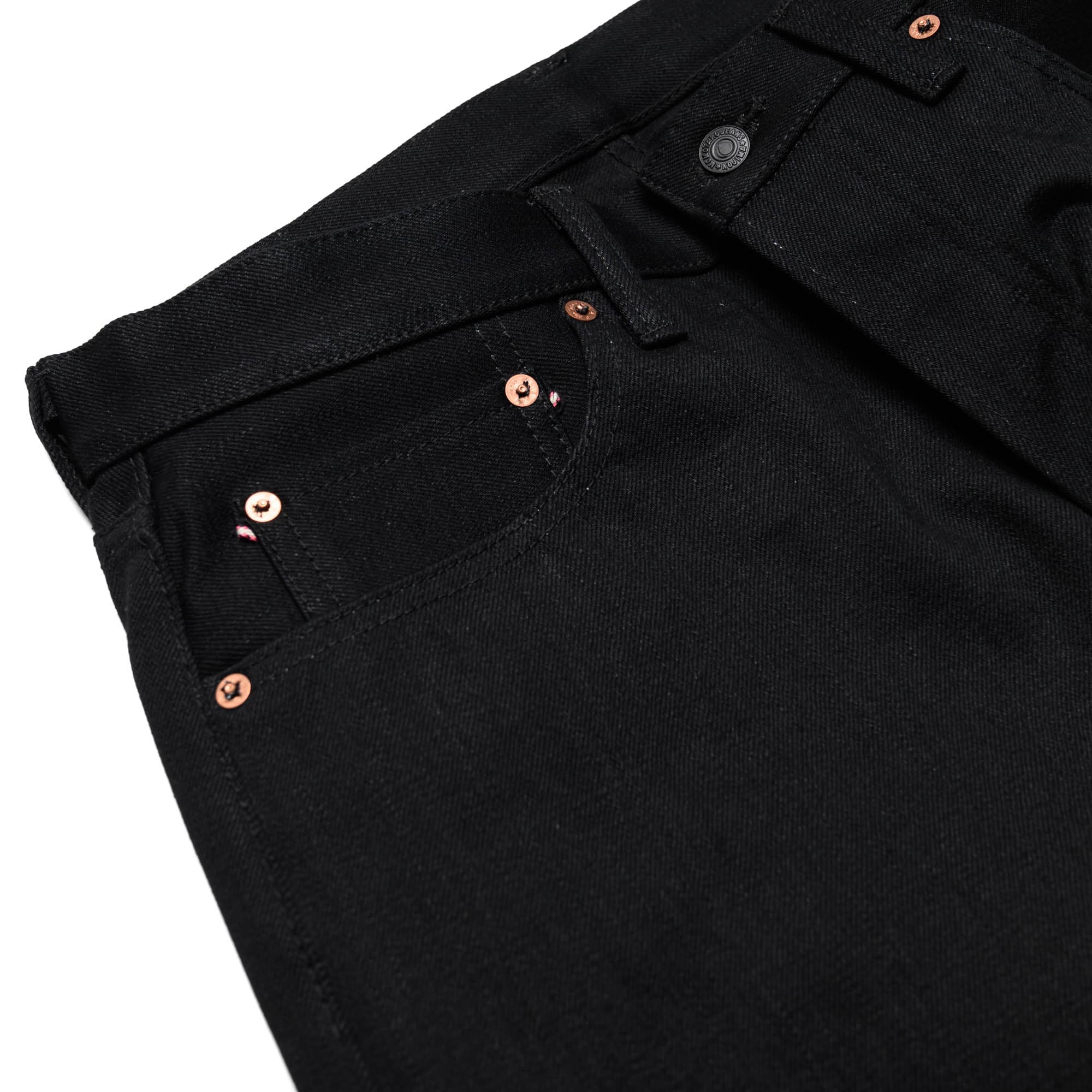 0605-B 15.7oz Zimbabwe Cotton Natural Tapered Selvedge Denim - Black - Image 5