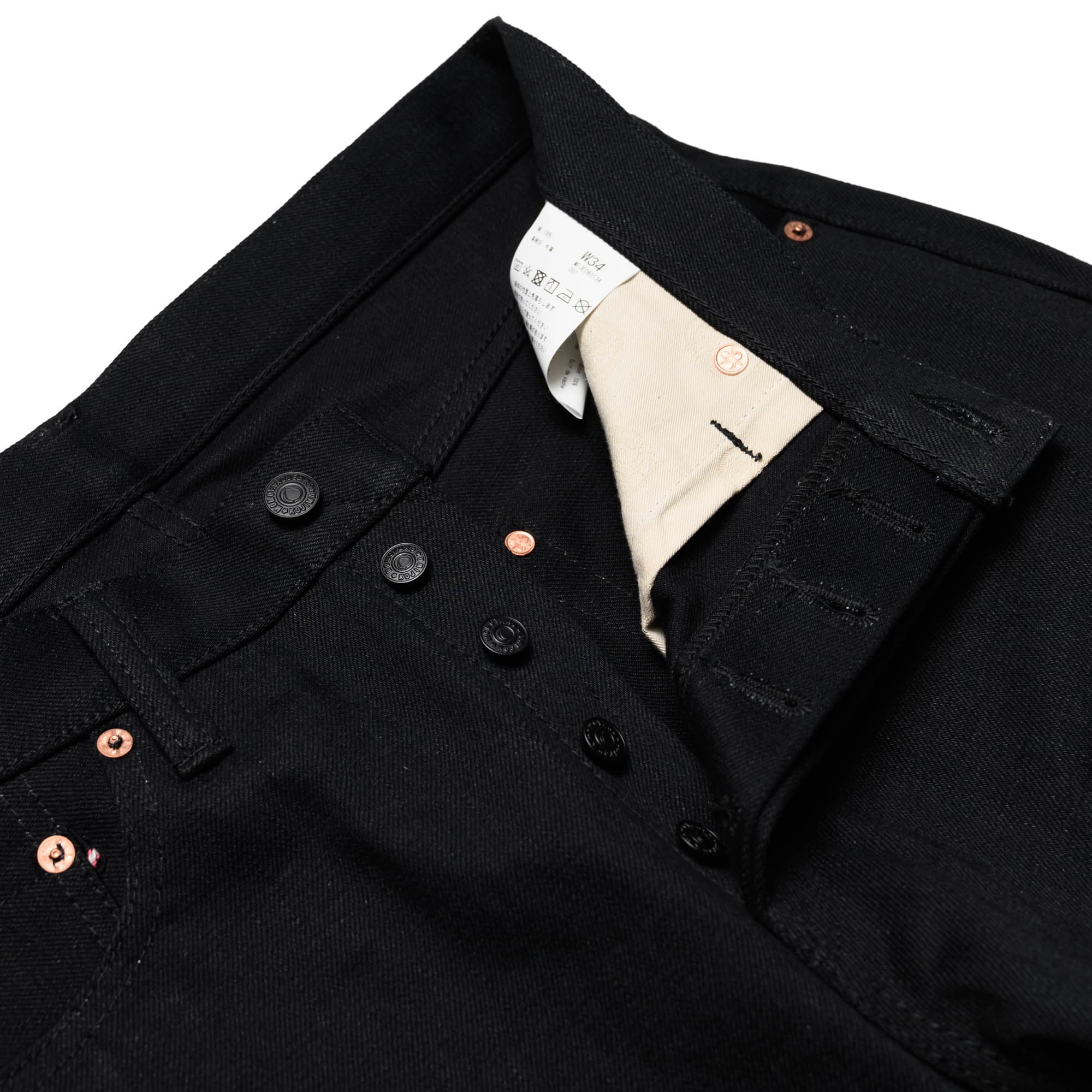0605-B 15.7oz Zimbabwe Cotton Natural Tapered Selvedge Denim - Black - Image 6