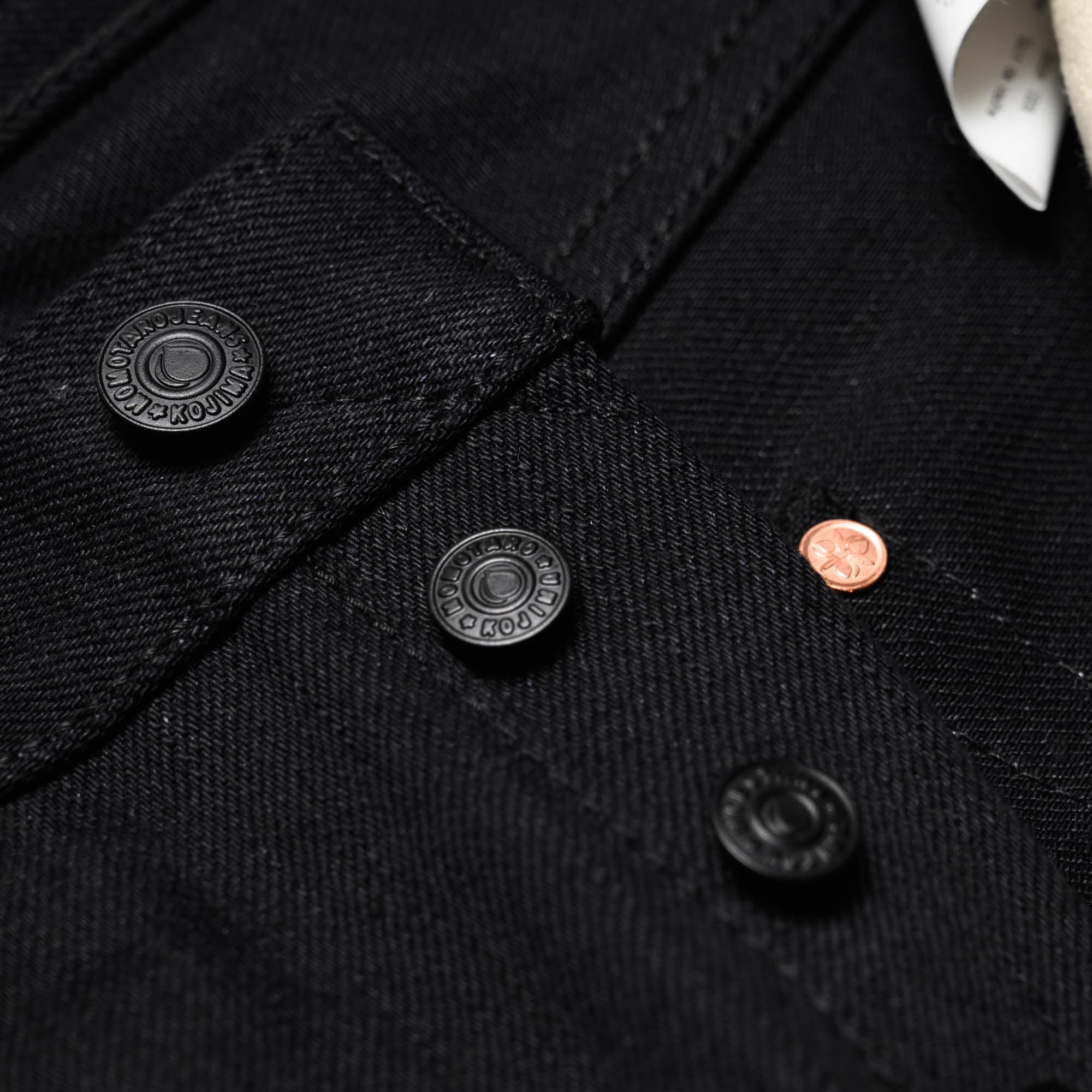 0605-B 15.7oz Zimbabwe Cotton Natural Tapered Selvedge Denim - Black - Image 7