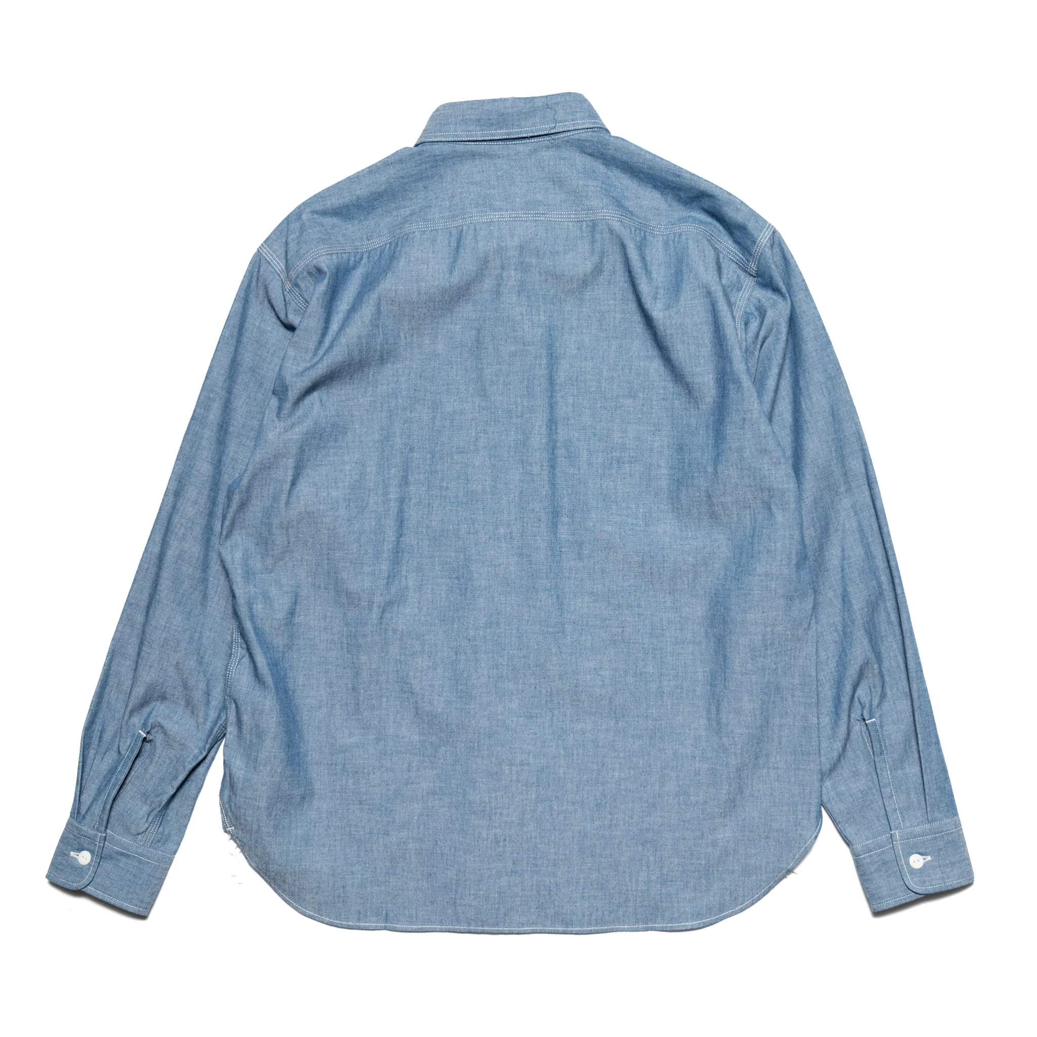 MALS1001 Triple Stitch L/S Chambray Shirt - Image 2