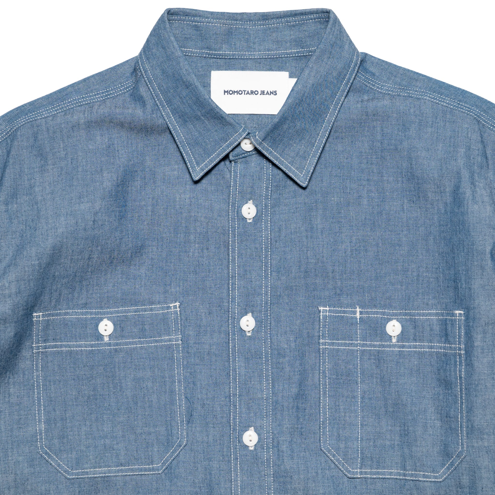 MALS1001 Triple Stitch L/S Chambray Shirt - Image 3