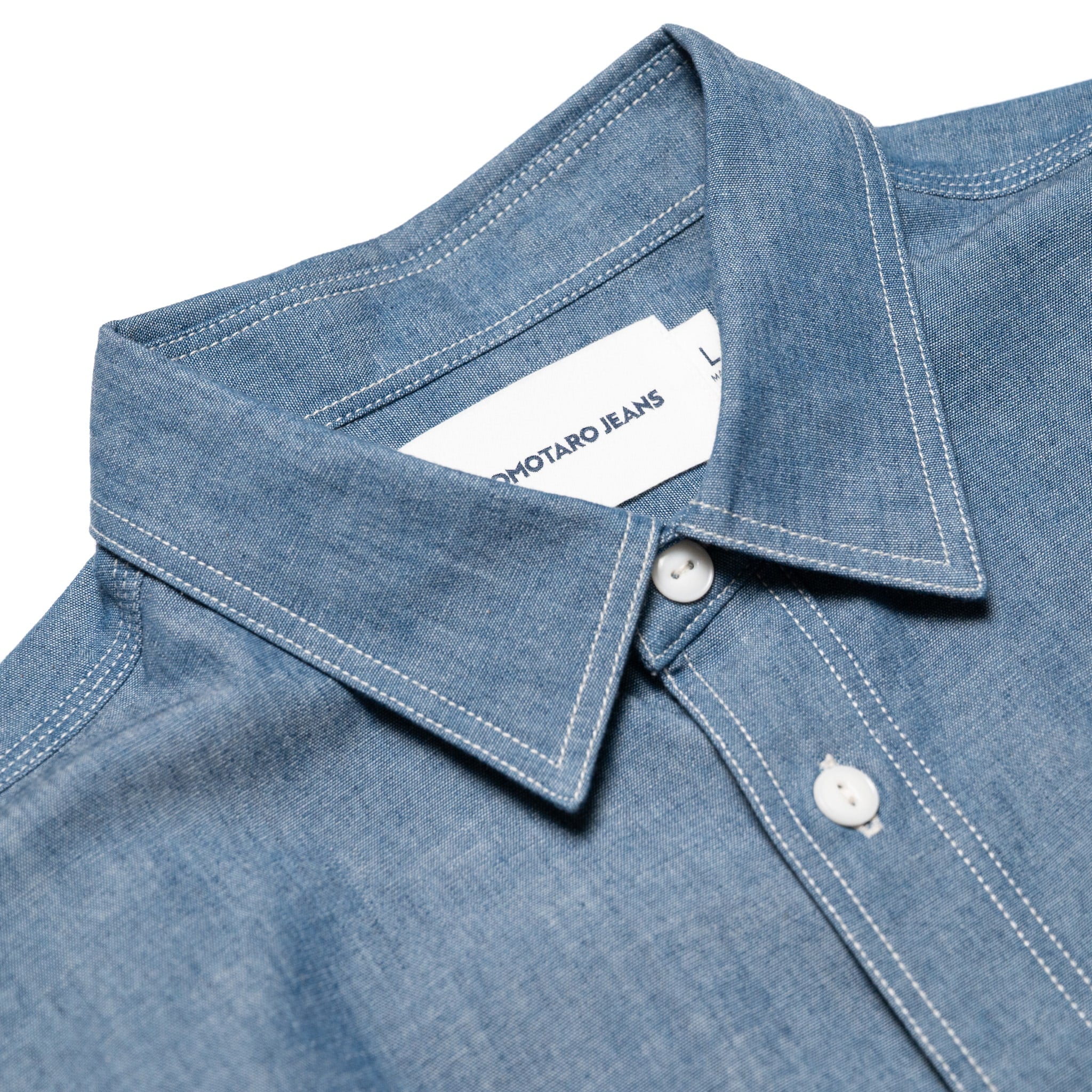 MALS1001 Triple Stitch L/S Chambray Shirt - Image 4