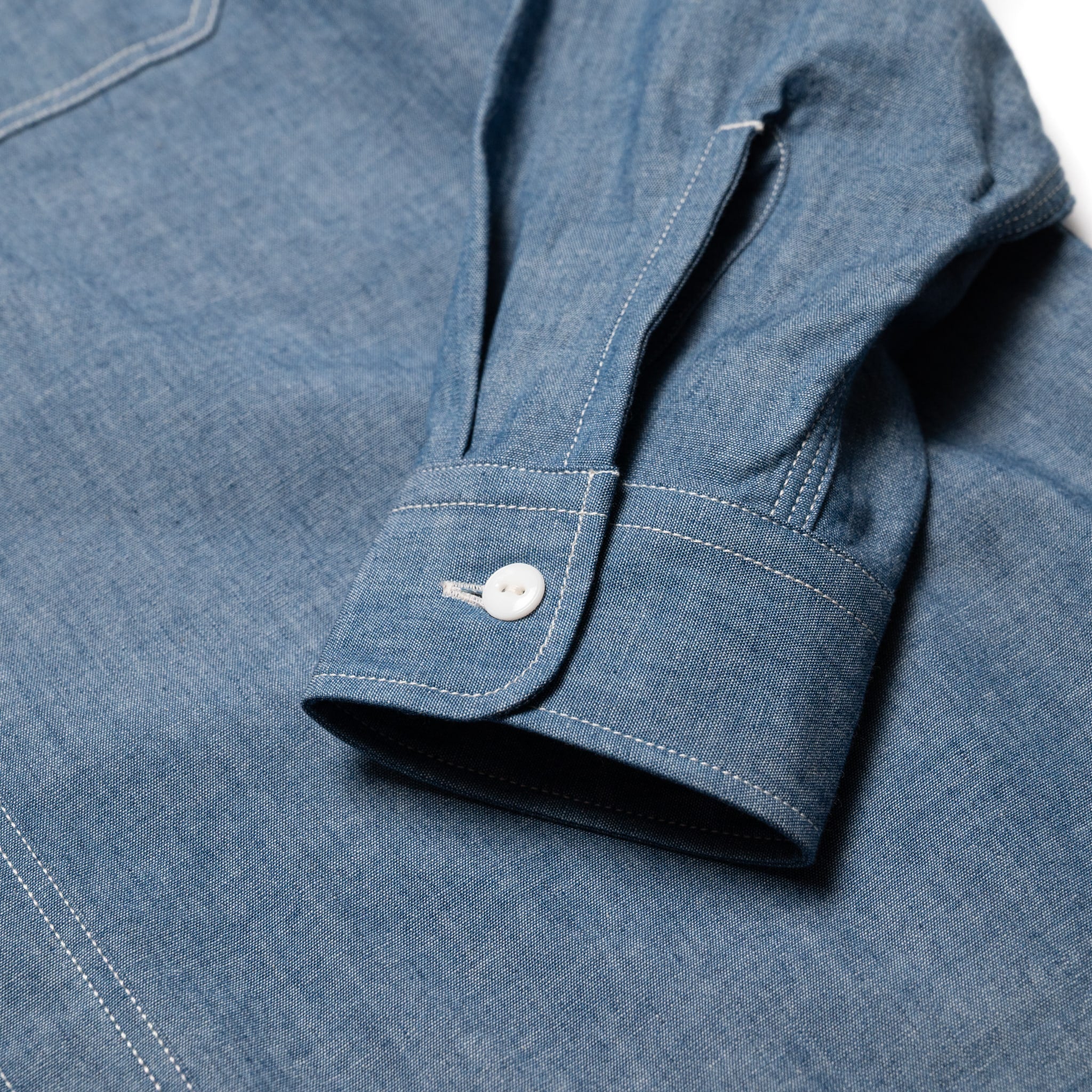 MALS1001 Triple Stitch L/S Chambray Shirt - Image 8