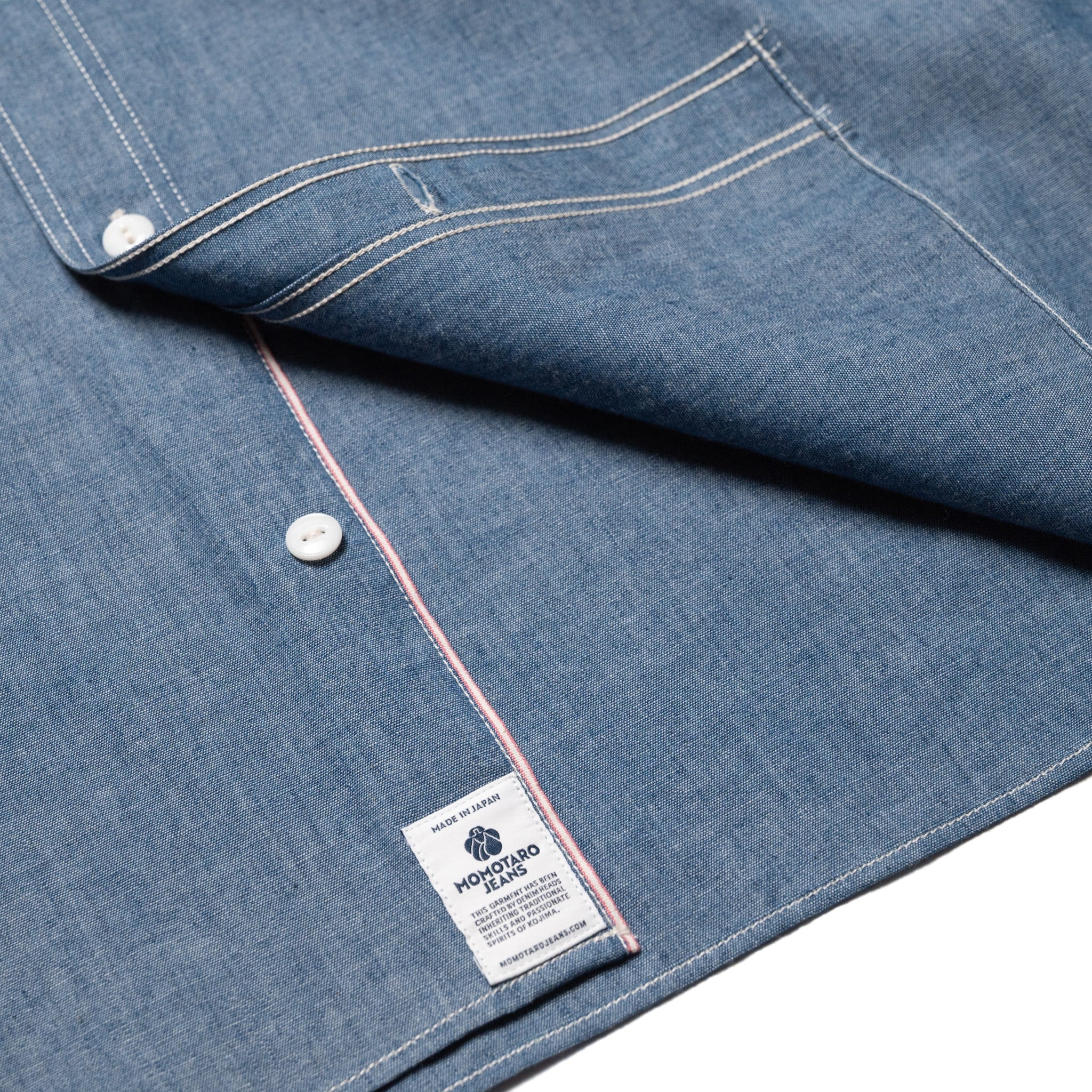 MALS1001 Triple Stitch L/S Chambray Shirt - Image 9