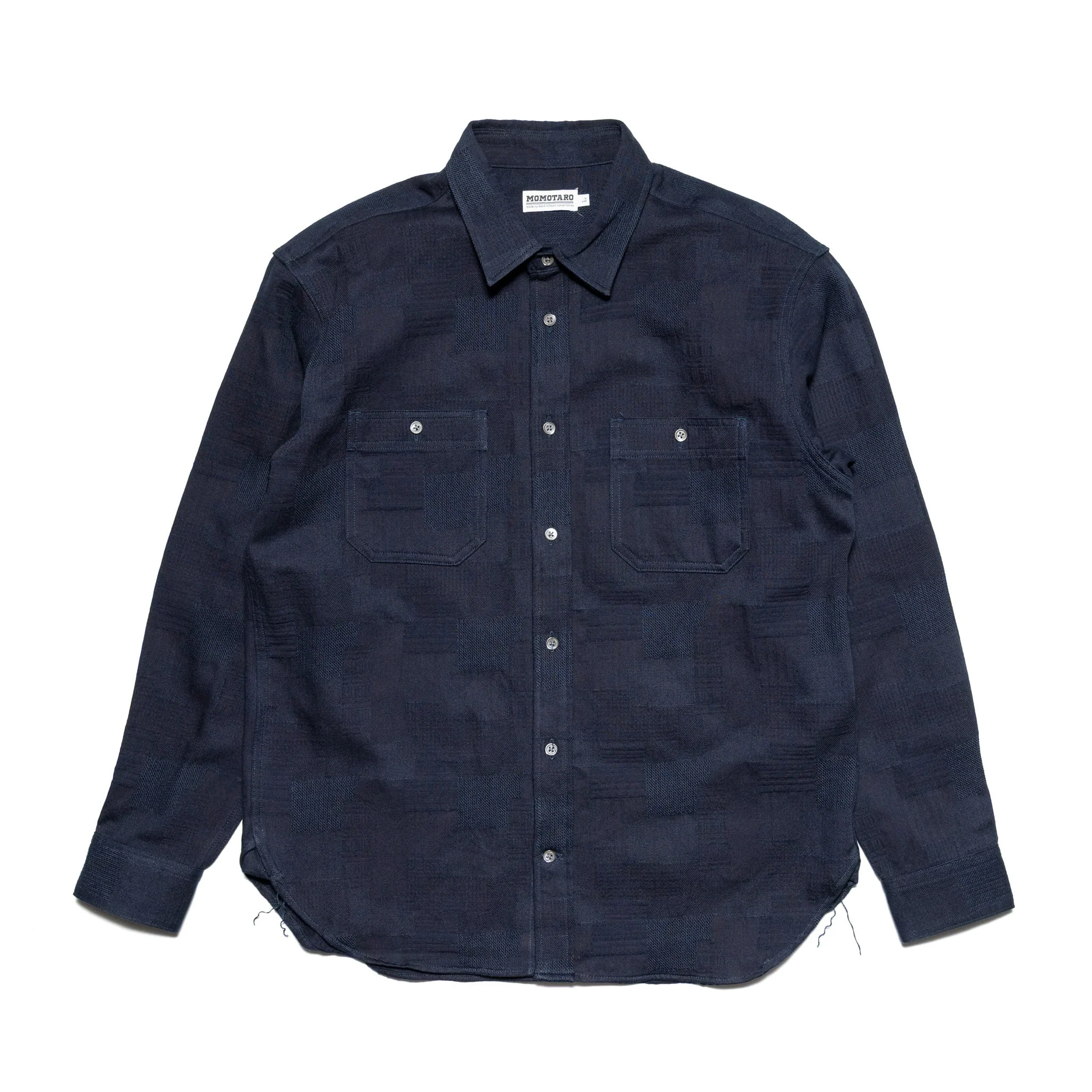 MXLS1026 Work Shirt Jacquard Indigo Patchwork