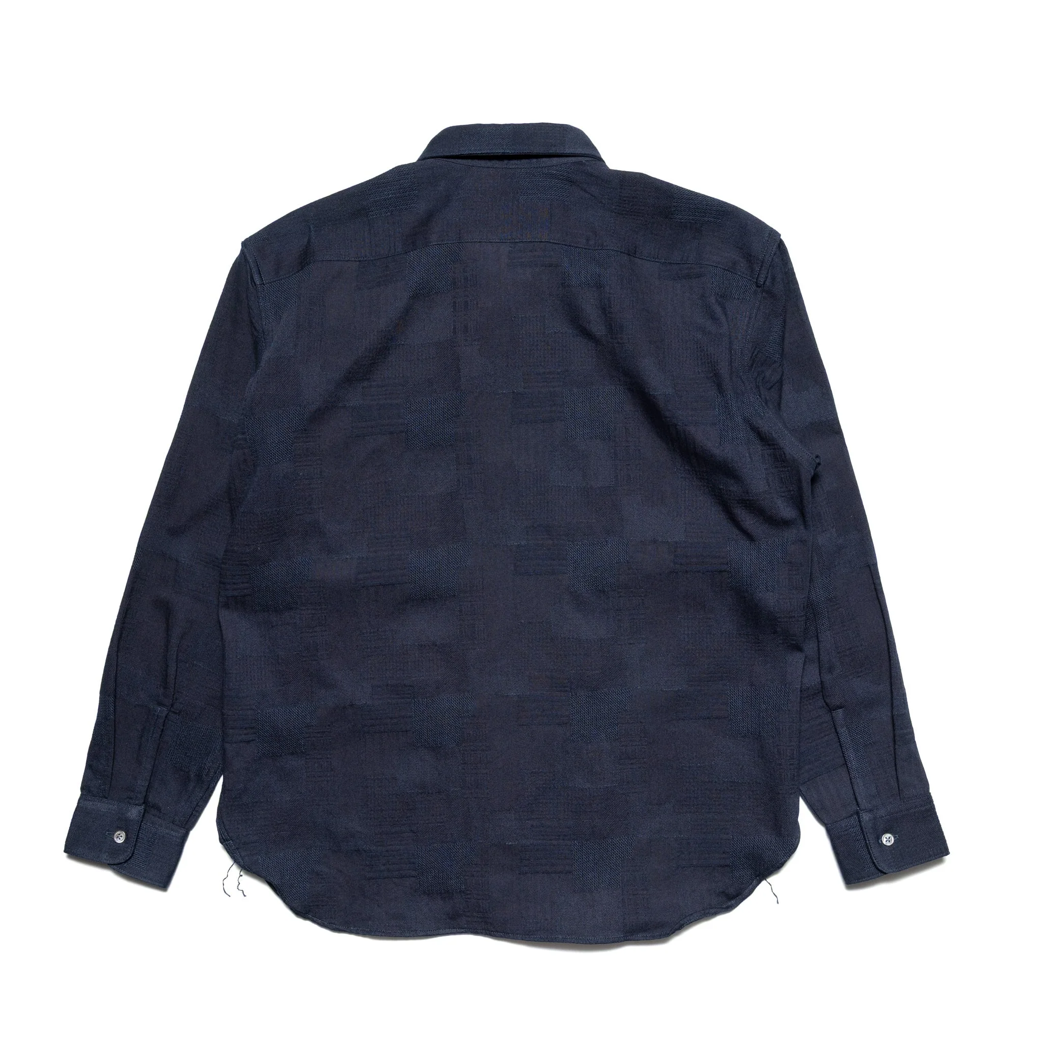 MXLS1026 Work Shirt Jacquard Indigo Patchwork - Image 2