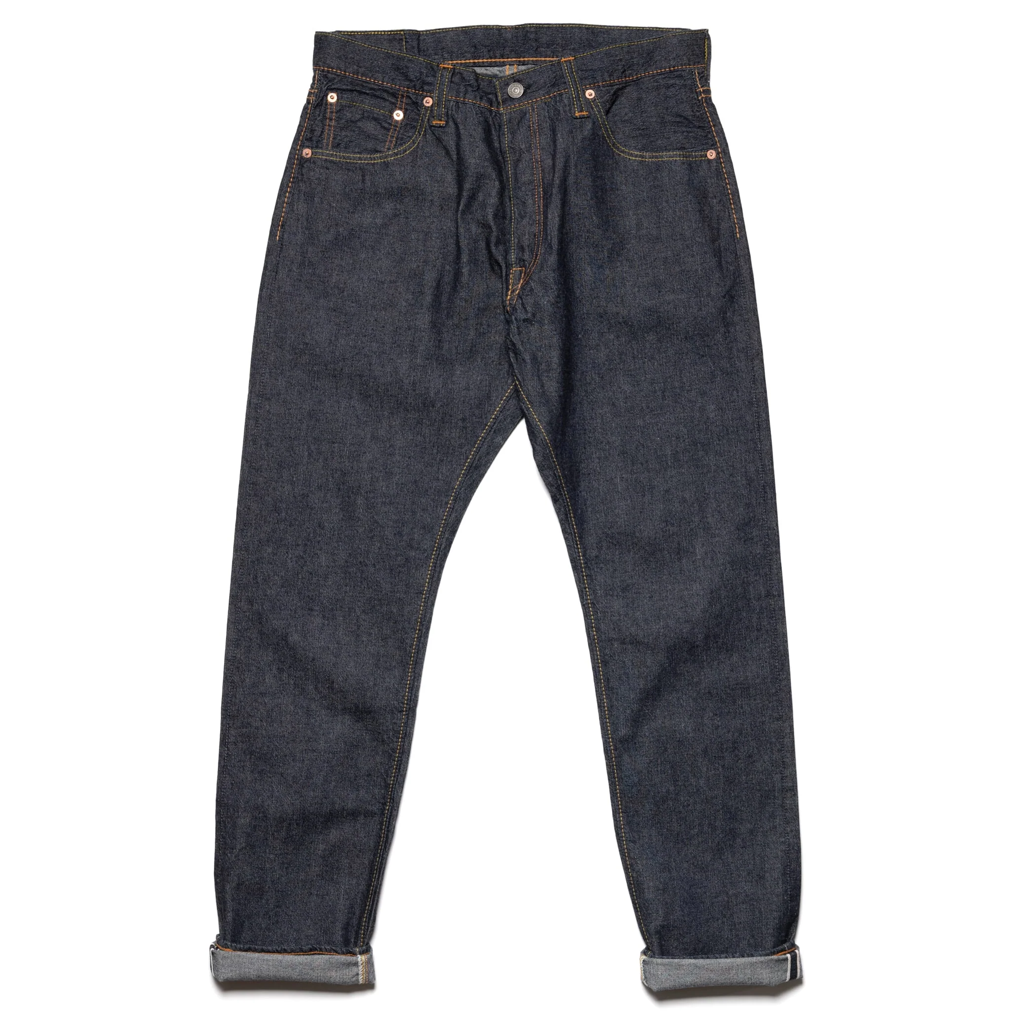 1182-019 10oz Selvedge Denim Relaxed Tapered - Indigo x Natural White - Image 2