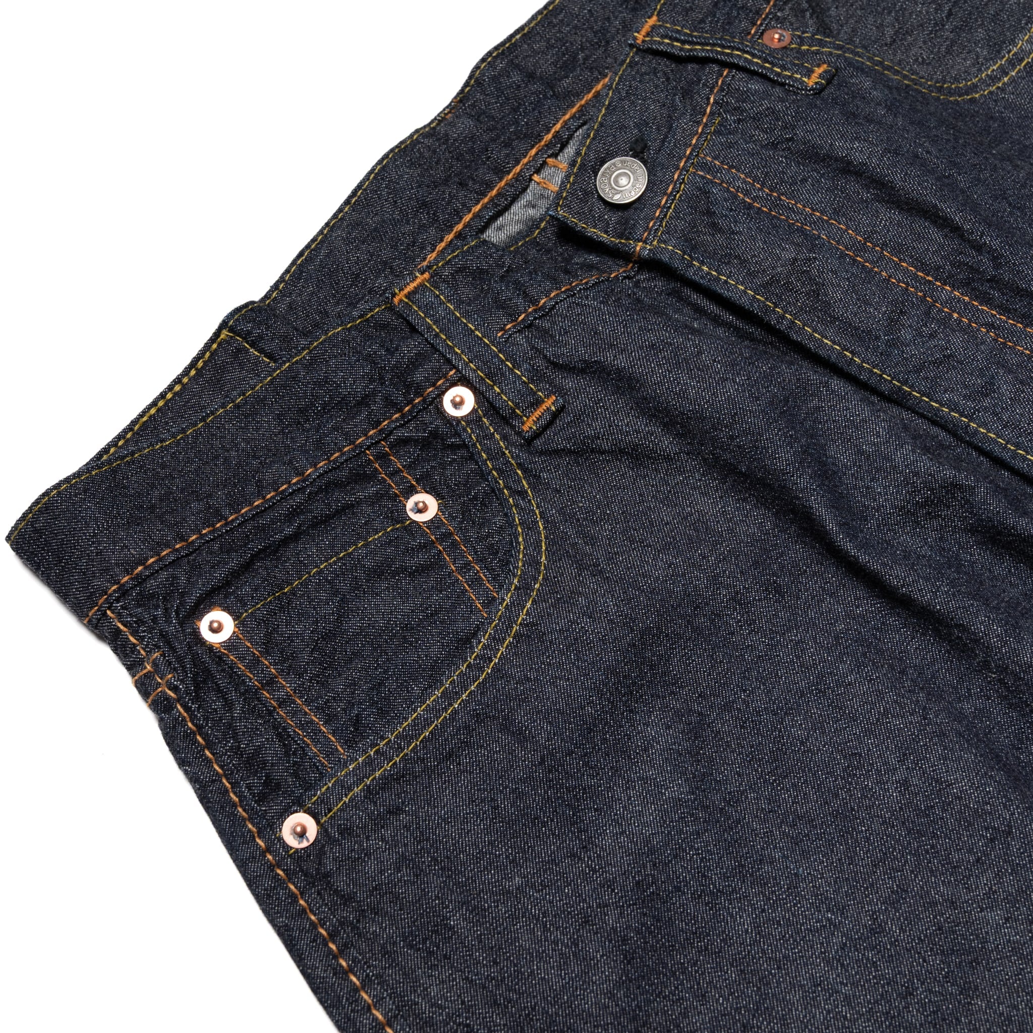 1182-019 10oz Selvedge Denim Relaxed Tapered - Indigo x Natural White - Image 5