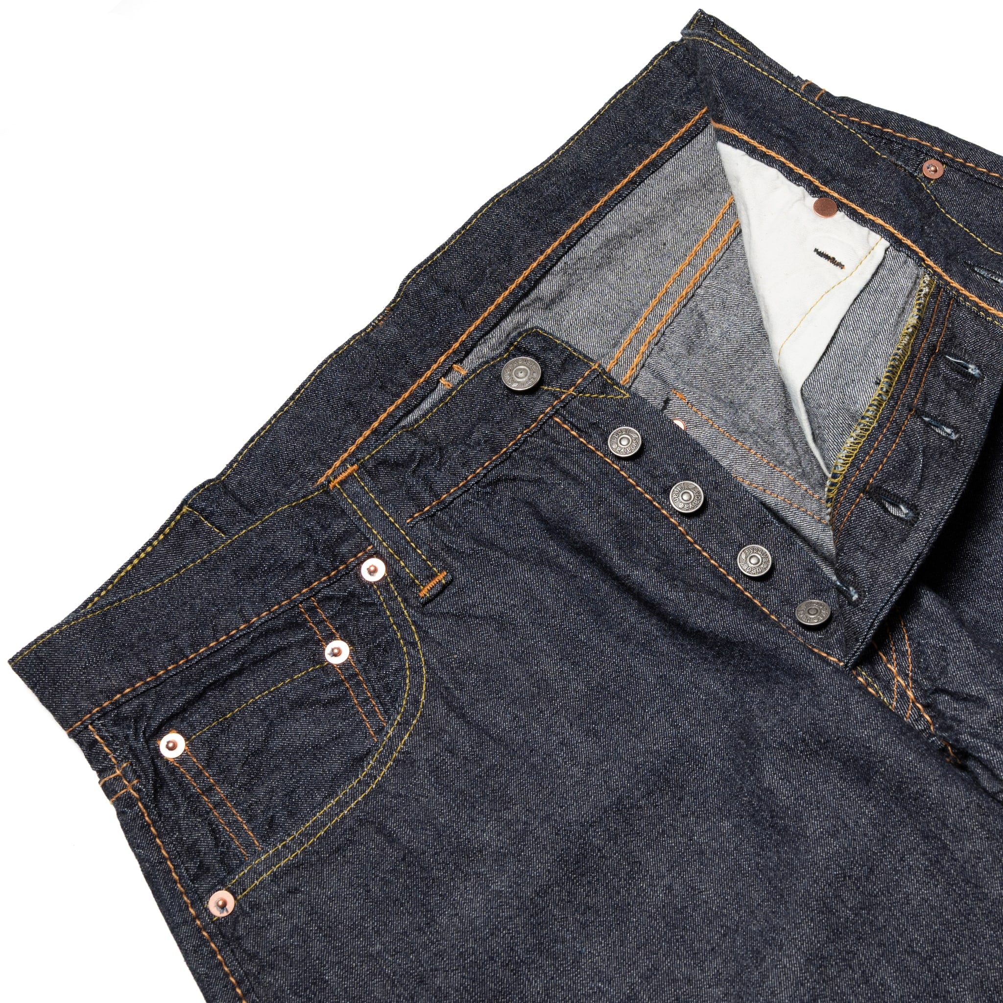 1182-019 10oz Selvedge Denim Relaxed Tapered - Indigo x Natural White - Image 6