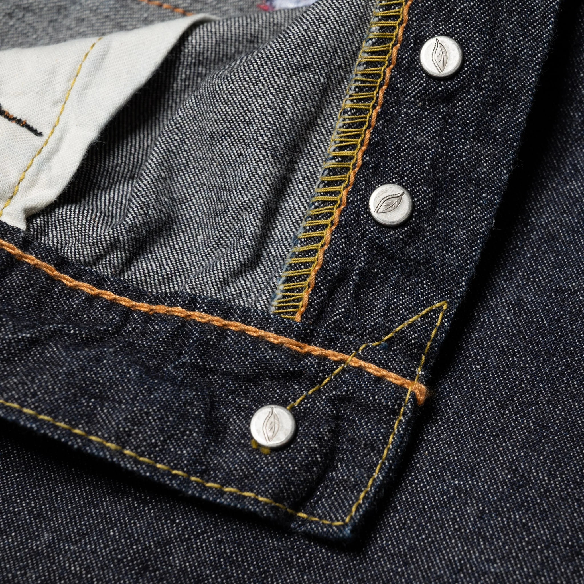 1182-019 10oz Selvedge Denim Relaxed Tapered - Indigo x Natural White - Image 7
