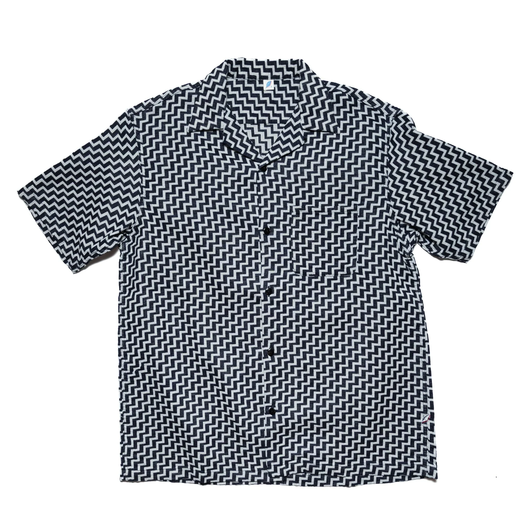 SS-2232-2 Jacquard Open Collar Short Sleeve Shirt - Saw