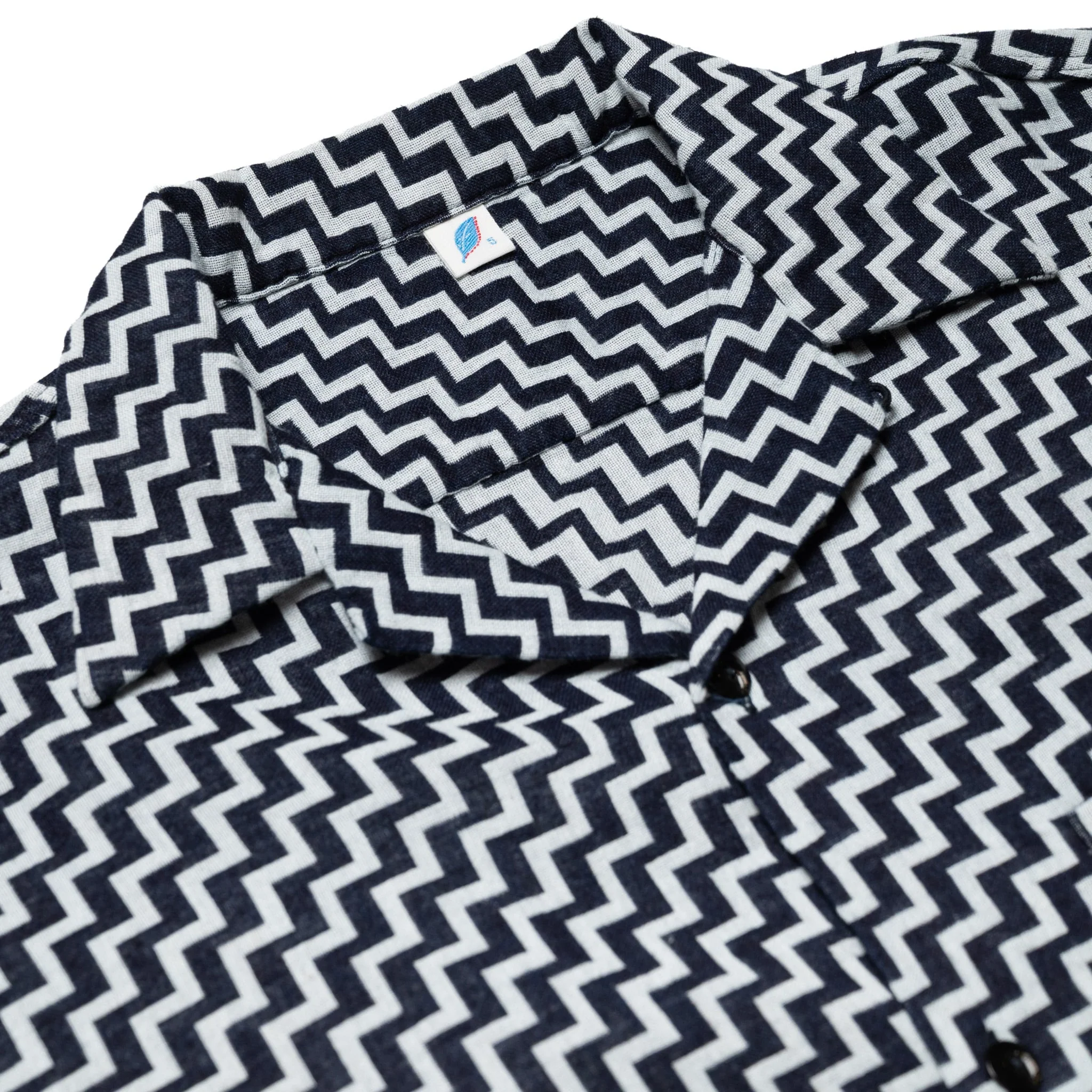 SS-2232-2 Jacquard Open Collar Short Sleeve Shirt - Saw - Image 3