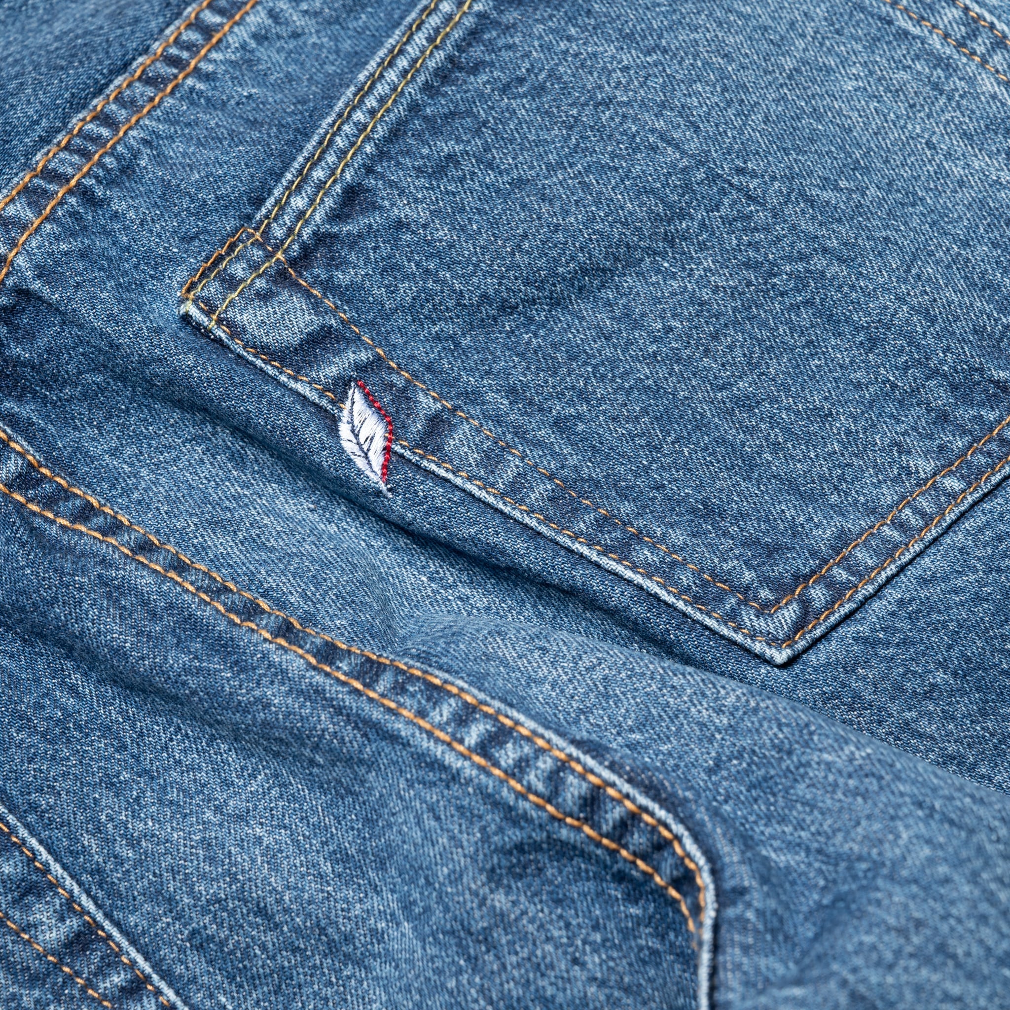 USED-003-ID Regular Straight 14oz Selvedge Denim - Used Wash - Image 10