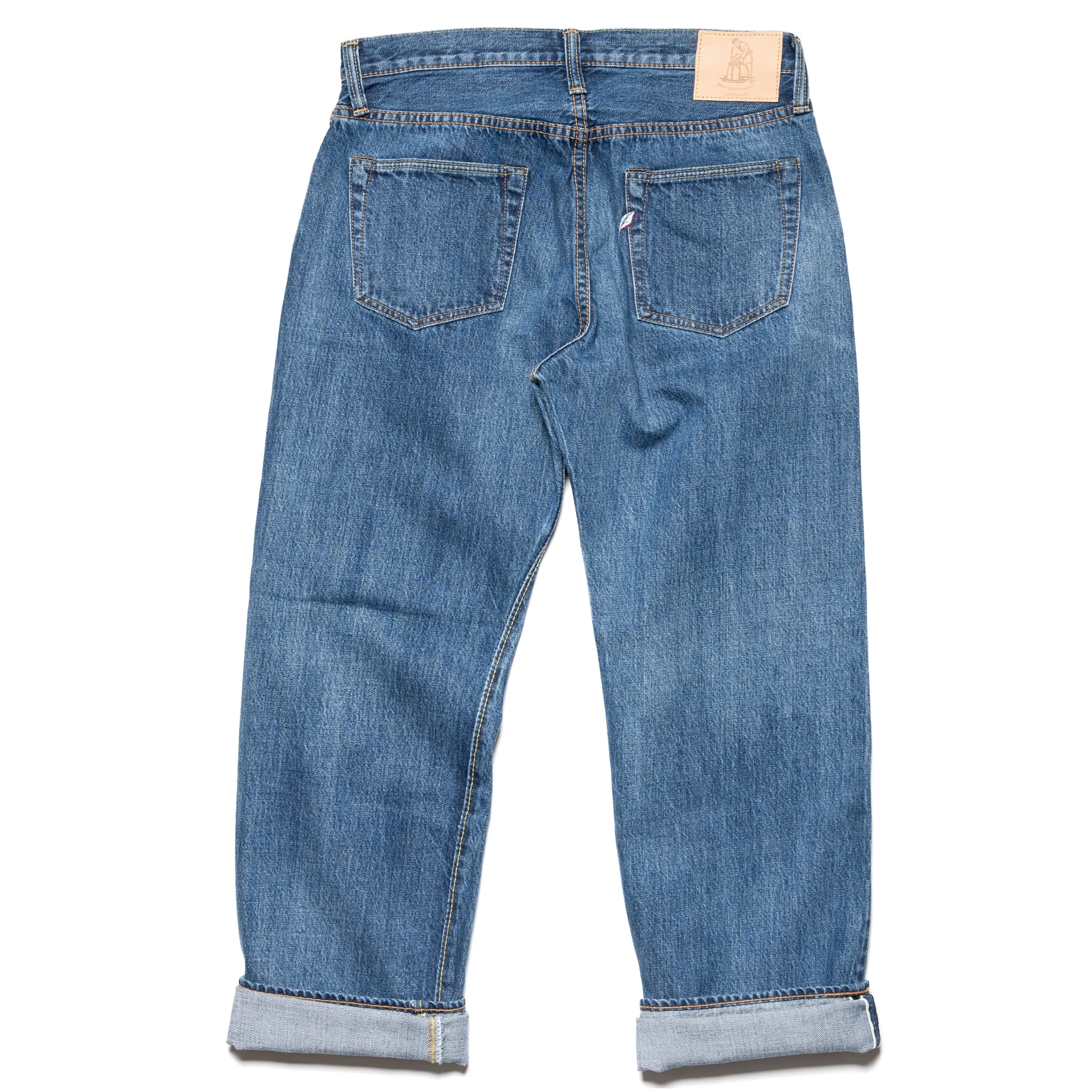 USED-003-ID Regular Straight 14oz Selvedge Denim - Used Wash - Image 3