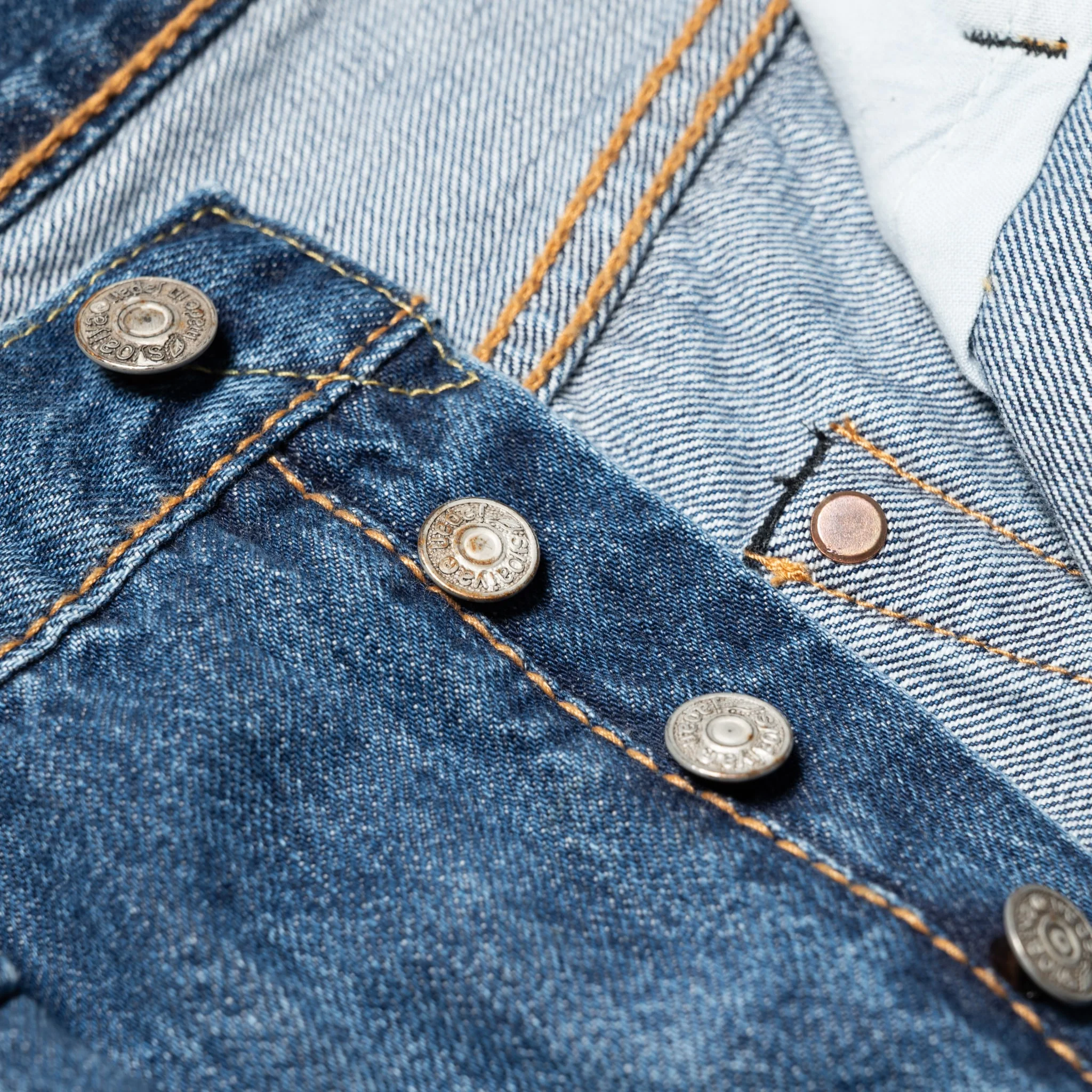 USED-003-ID Regular Straight 14oz Selvedge Denim - Used Wash - Image 7