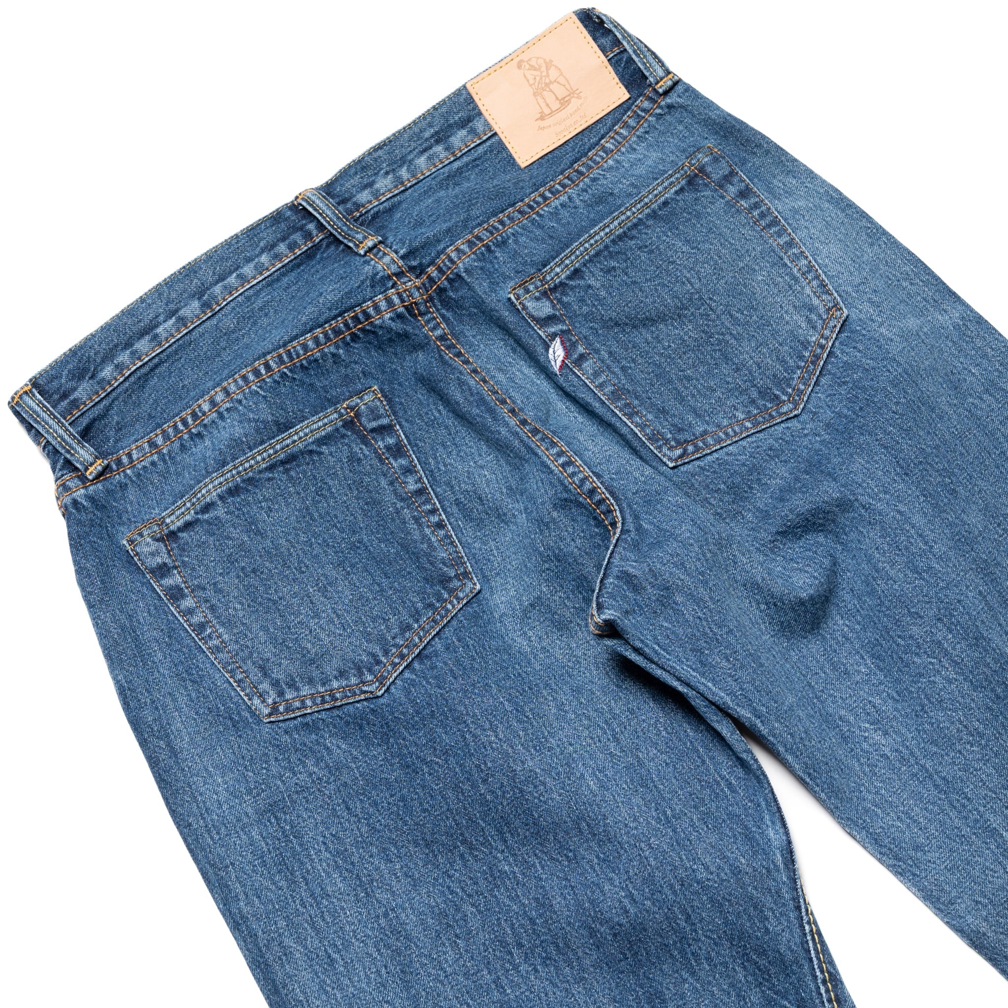USED-003-ID Regular Straight 14oz Selvedge Denim - Used Wash - Image 8