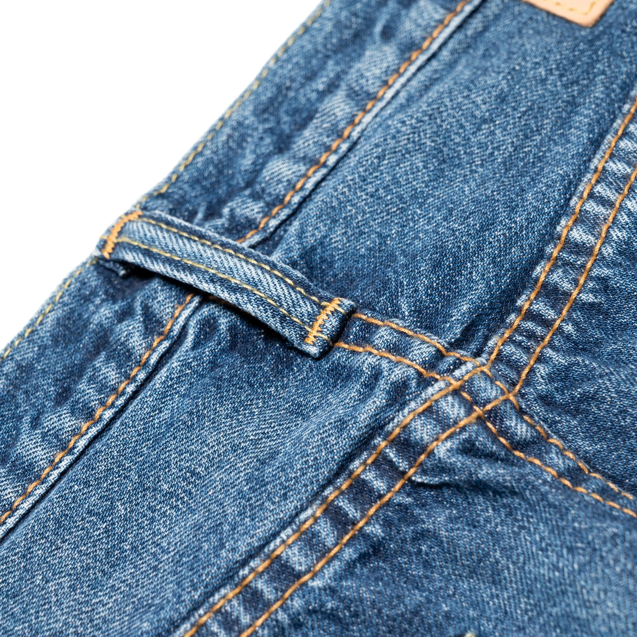 USED-019-ID Relaxed Taper 14oz Selvedge Denim - Used Wash - Image 11