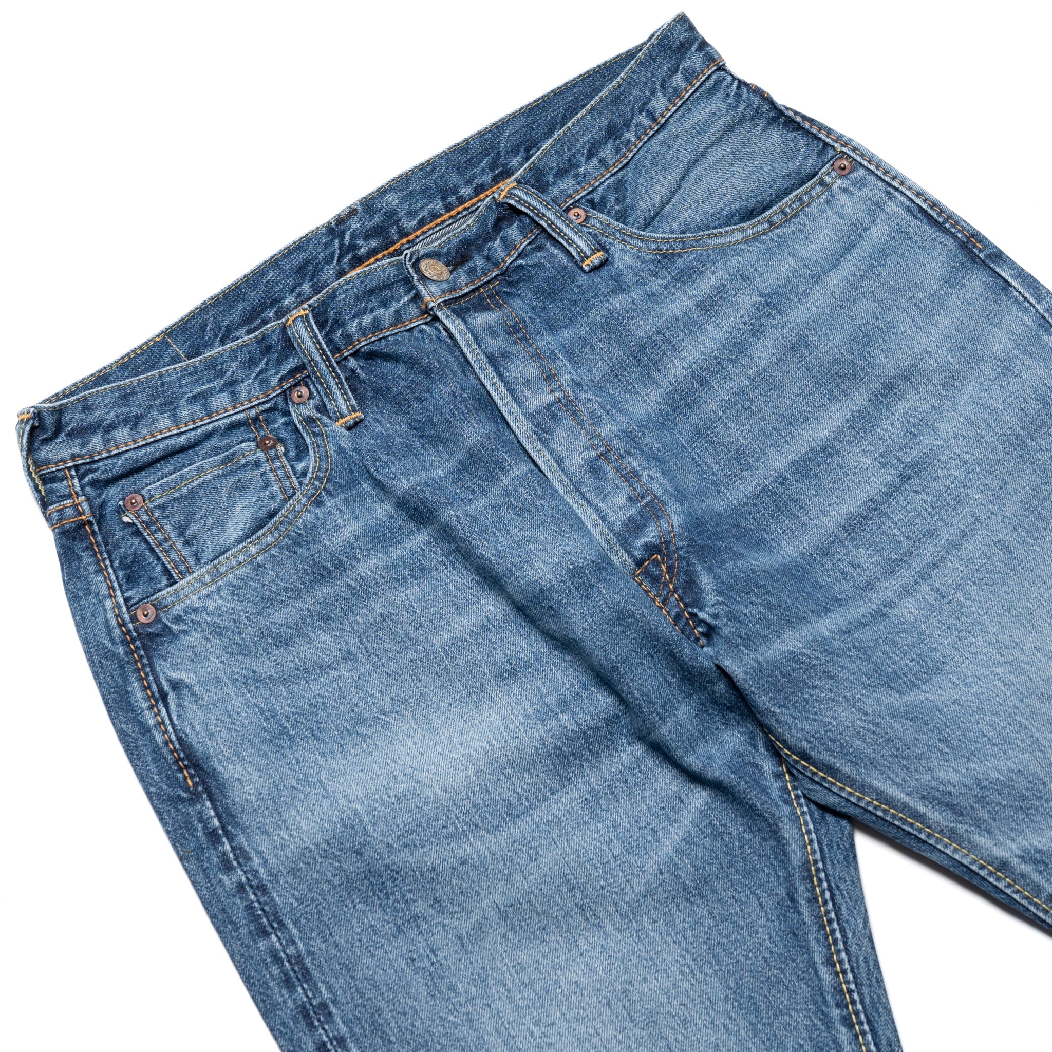 USED-019-ID Relaxed Taper 14oz Selvedge Denim - Used Wash - Image 4