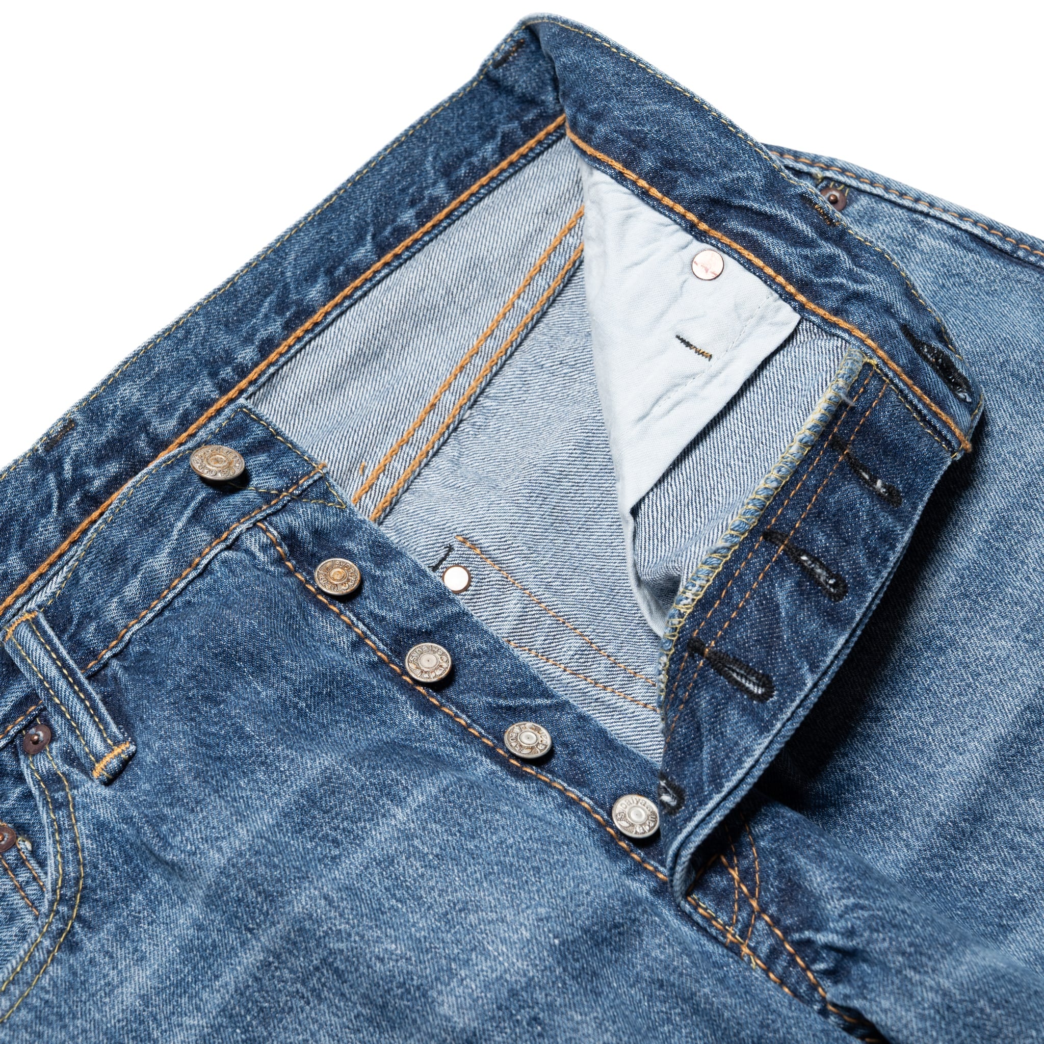 USED-019-ID Relaxed Taper 14oz Selvedge Denim - Used Wash - Image 6