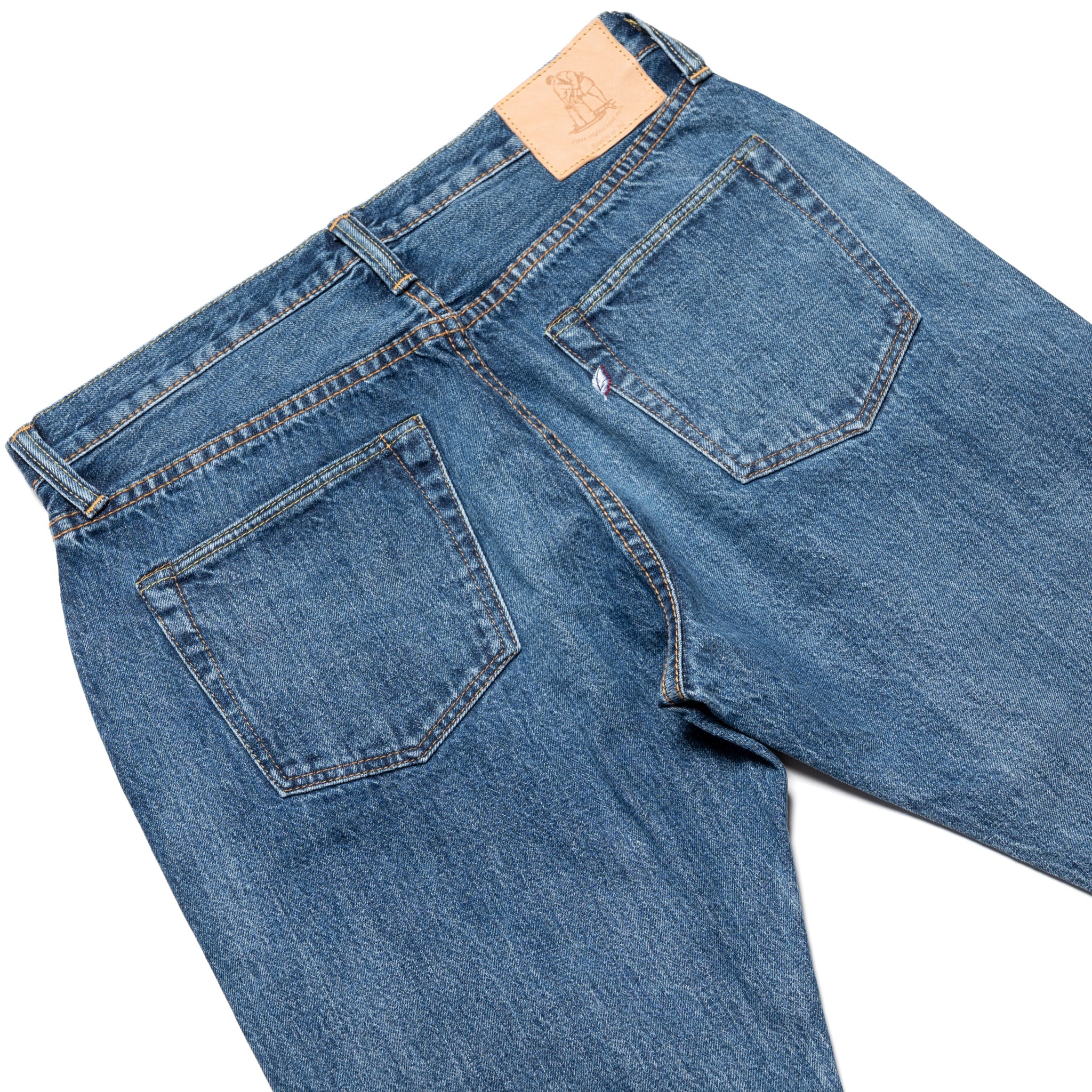 USED-019-ID Relaxed Taper 14oz Selvedge Denim - Used Wash - Image 8