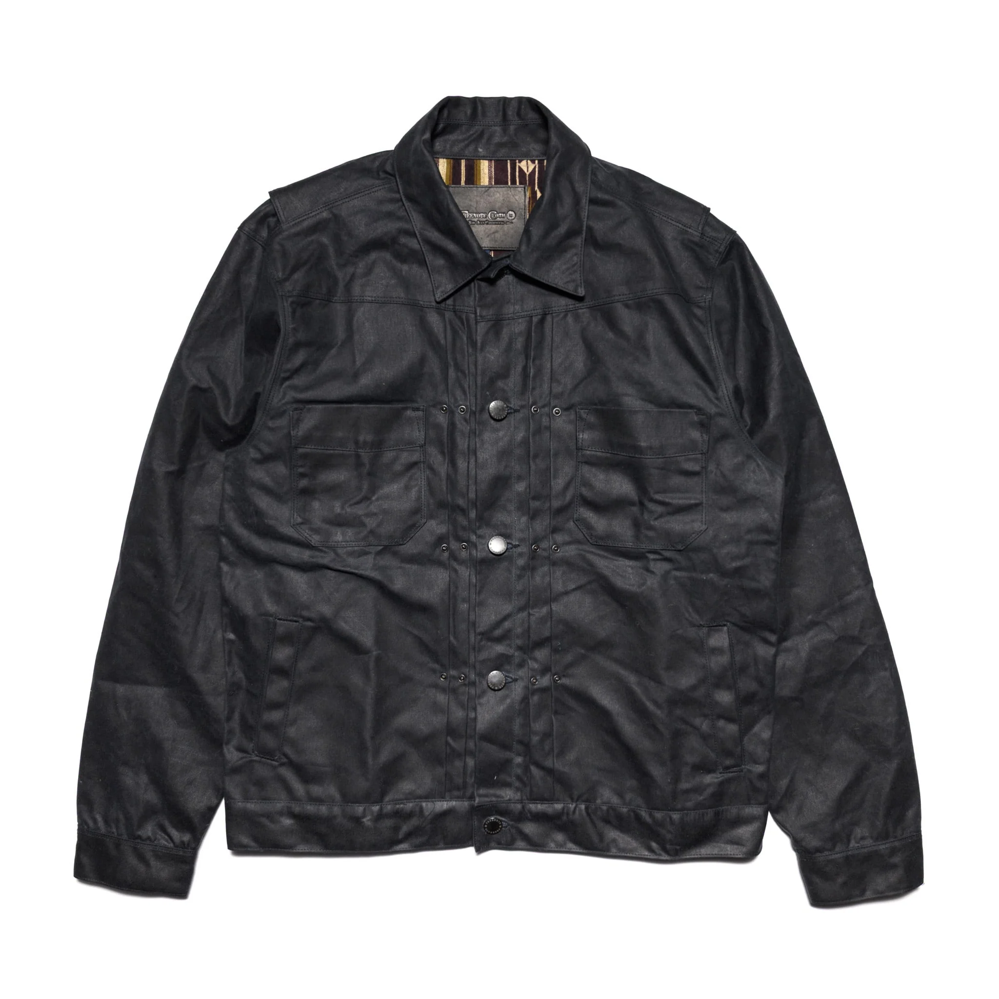 RJ-1 Riders Jacket Waxed Canvas - Black (Purple Lining)