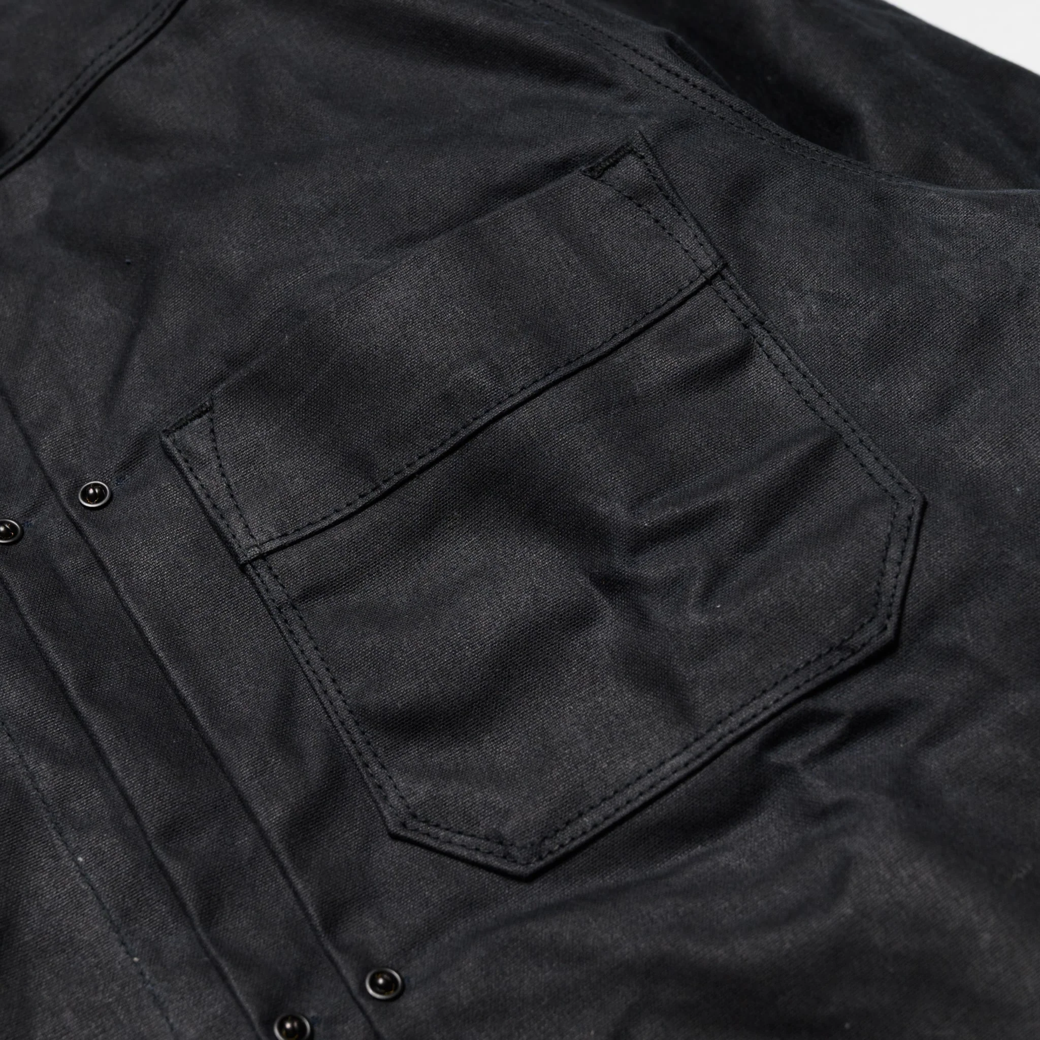 RJ-1 Riders Jacket Waxed Canvas - Black (Purple Lining) - Image 4