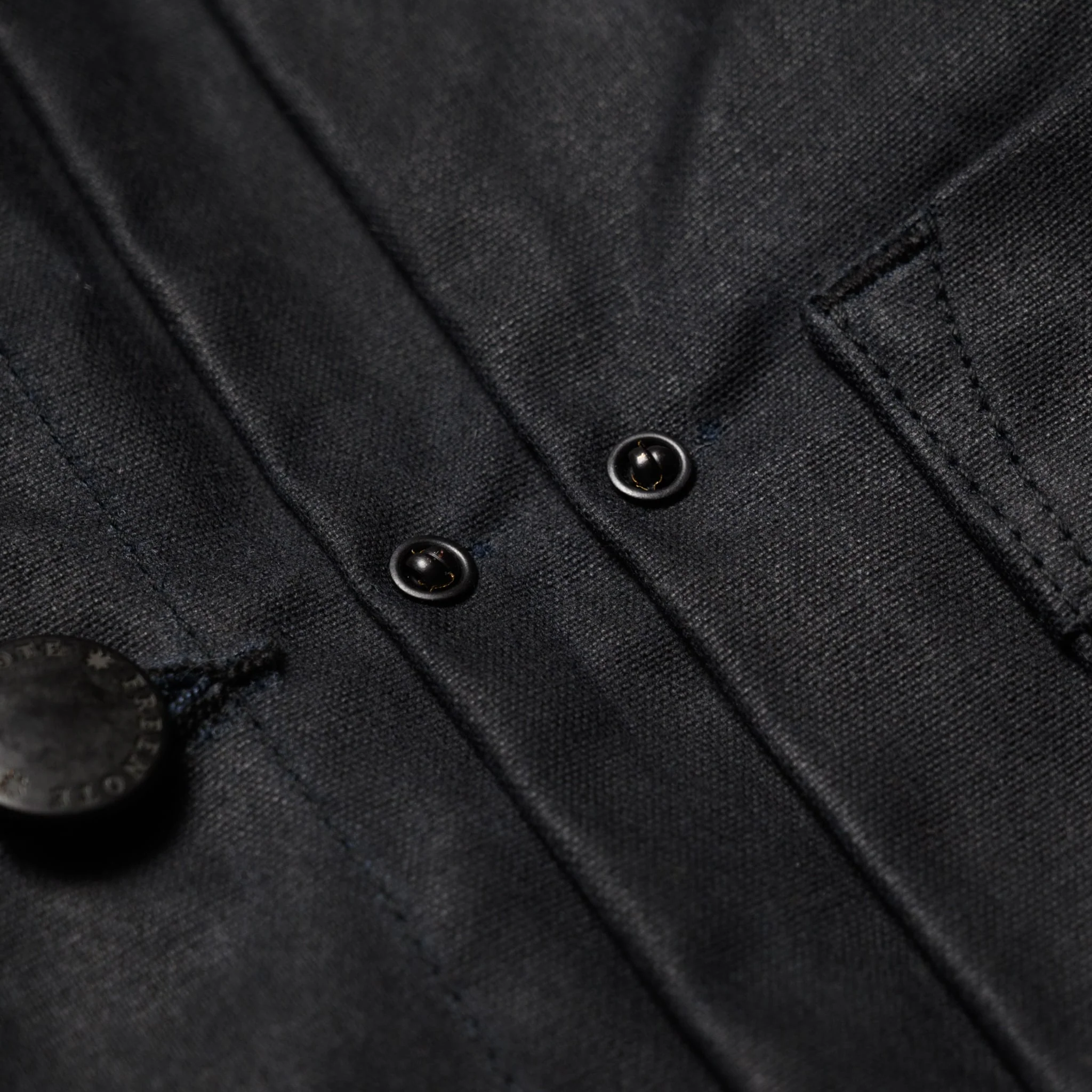 RJ-1 Riders Jacket Waxed Canvas - Black (Purple Lining) - Image 6