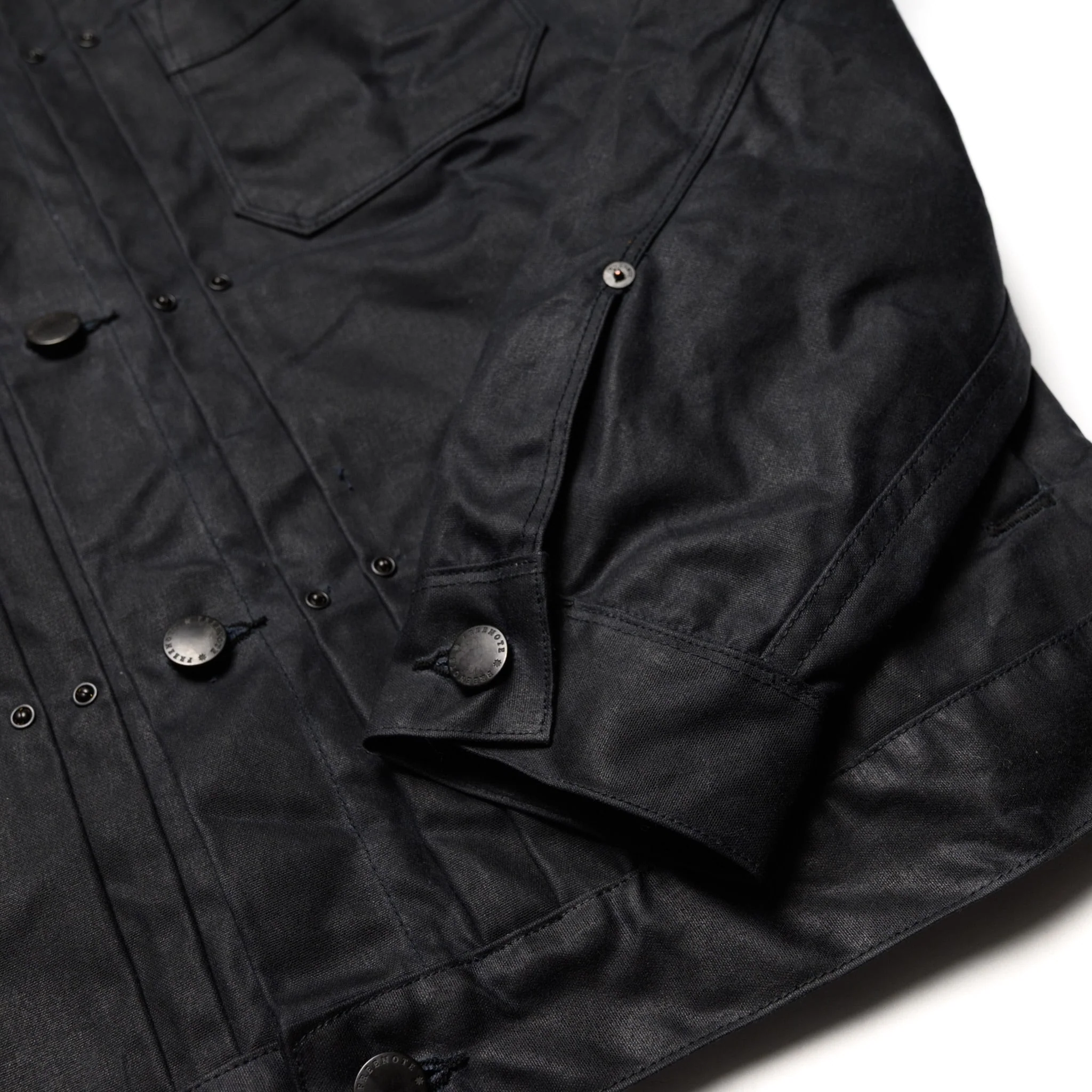RJ-1 Riders Jacket Waxed Canvas - Black (Purple Lining) - Image 8