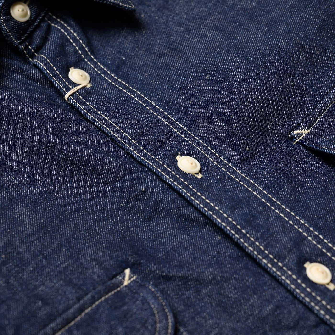 Japanese Cotton 10oz Denim Shirt - Indigo - Image 4