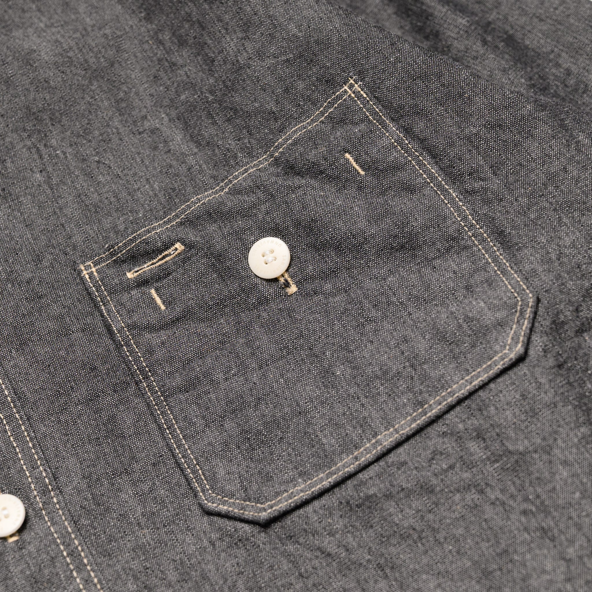 SJCBS25W Selvedge Chambray Work Shirt - Black - Image 4