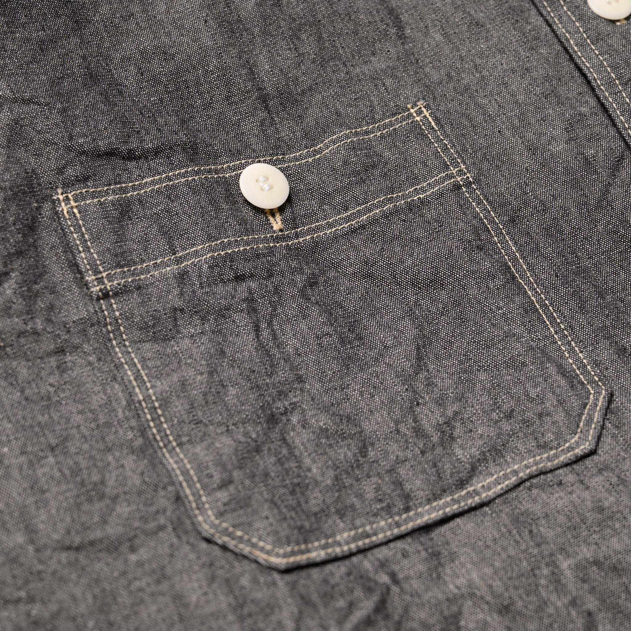 SJCBS25W Selvedge Chambray Work Shirt - Black - Image 6
