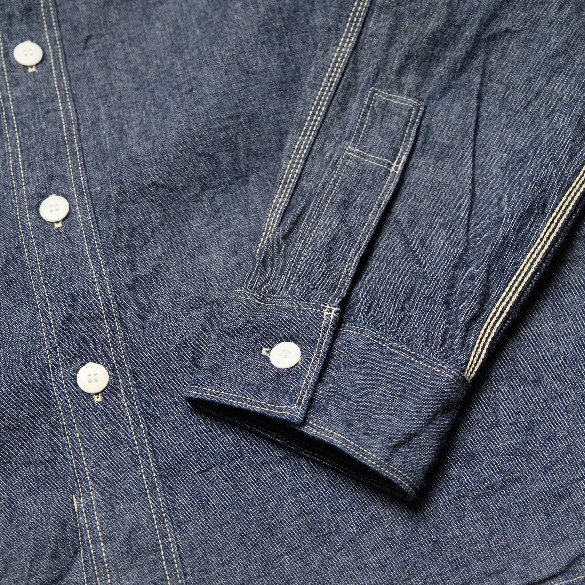 SJCBS25W Selvedge Chambray Work Shirt - Indigo - Image 8