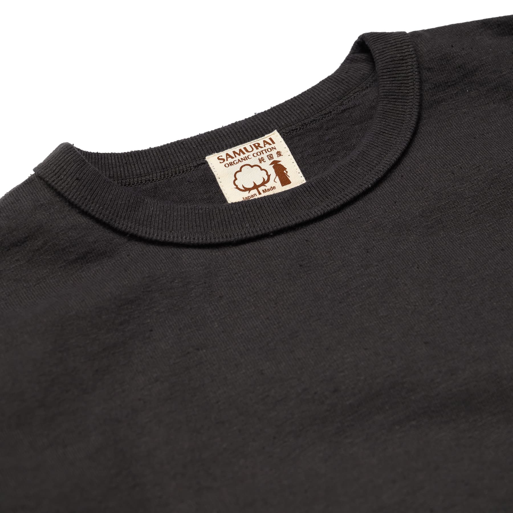 SJSLT-SC01 Japanese Cotton Made Crew Neck Tee - Kuromame - Image 2