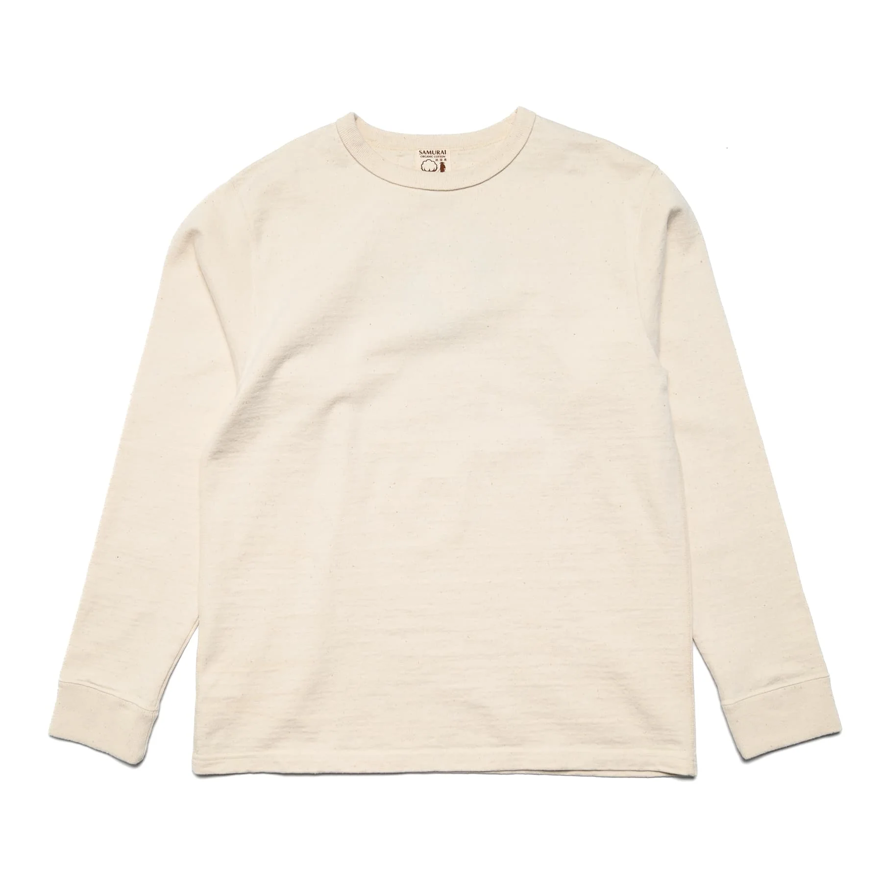 SJSLT-SC01 Japanese Cotton Made Crew Neck Tee - Natural