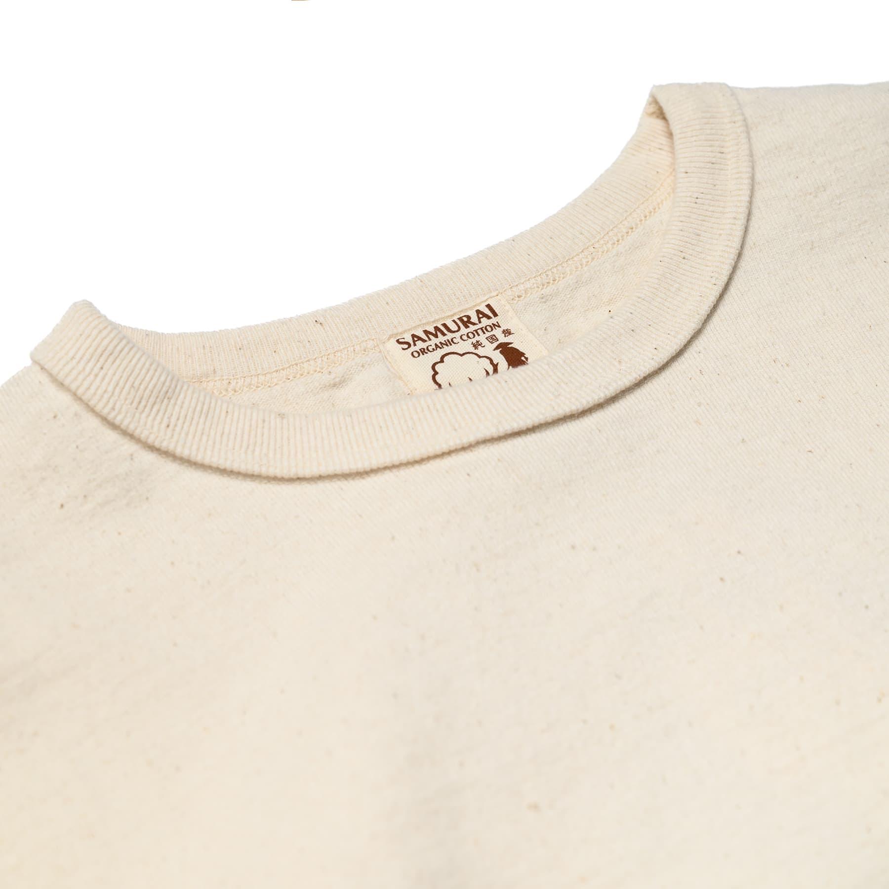 SJSLT-SC01 Japanese Cotton Made Crew Neck Tee - Natural - Image 2