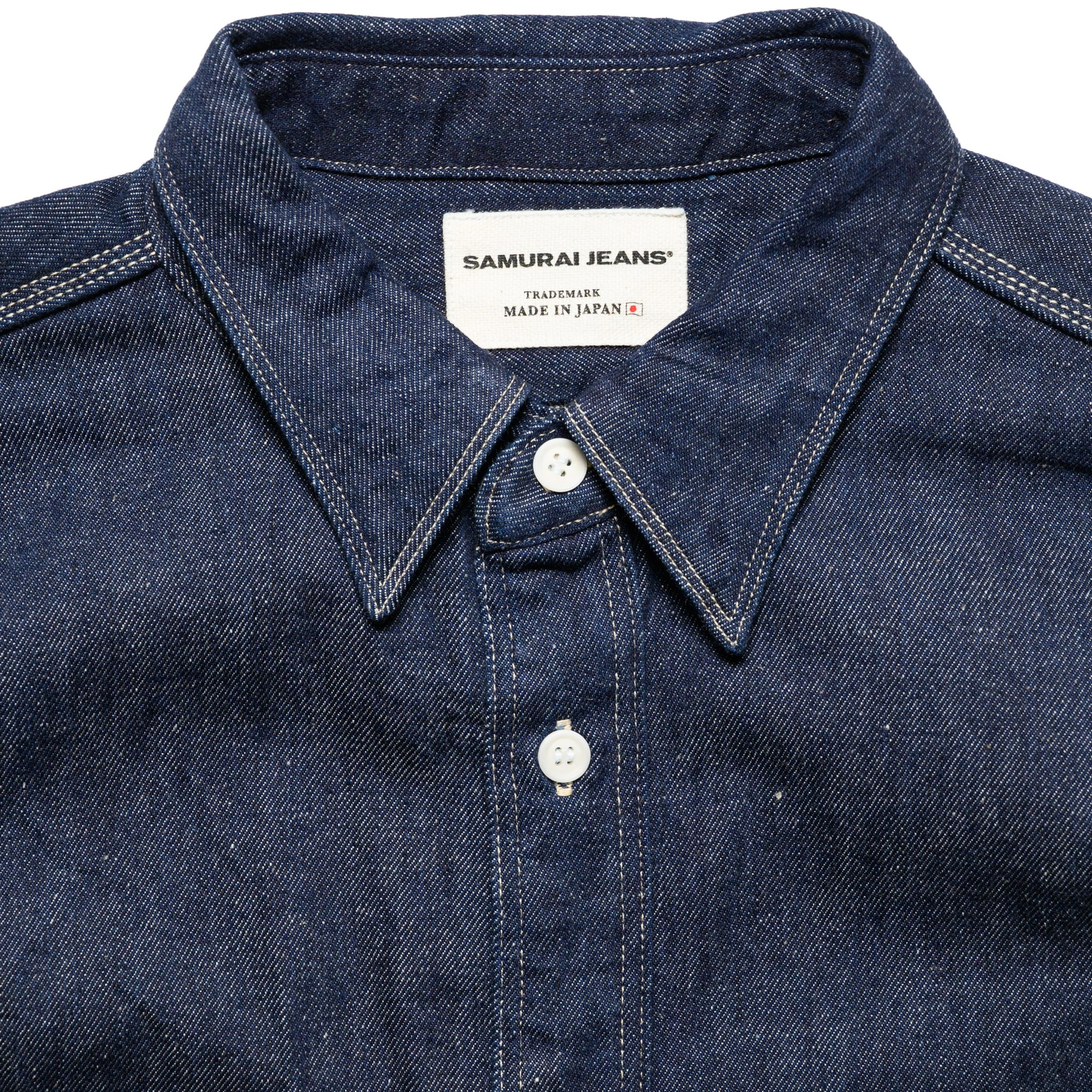 SJWS-SC02W Samurai Cotton Denim Work Shirt - Indigo - Image 3