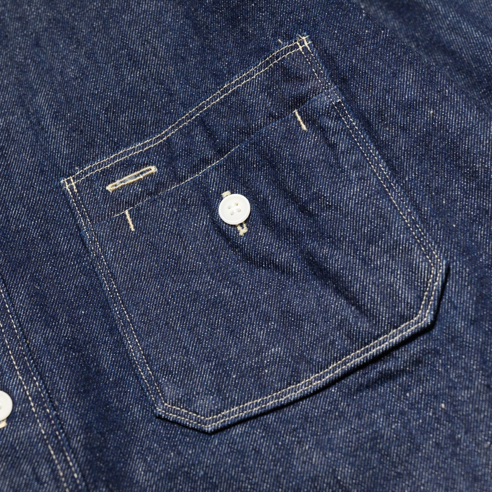 SJWS-SC02W Samurai Cotton Denim Work Shirt - Indigo - Image 4