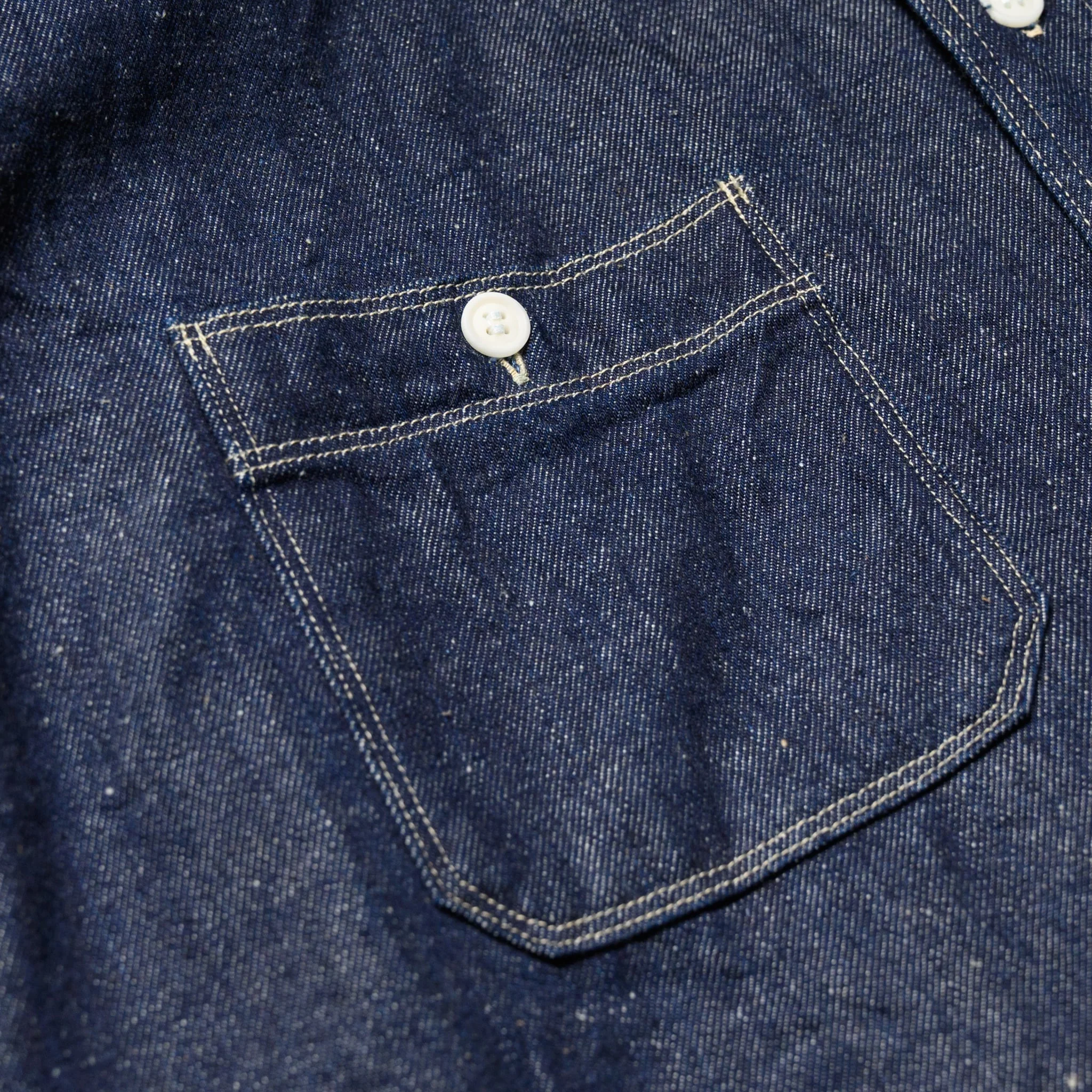 SJWS-SC02W Samurai Cotton Denim Work Shirt - Indigo - Image 6