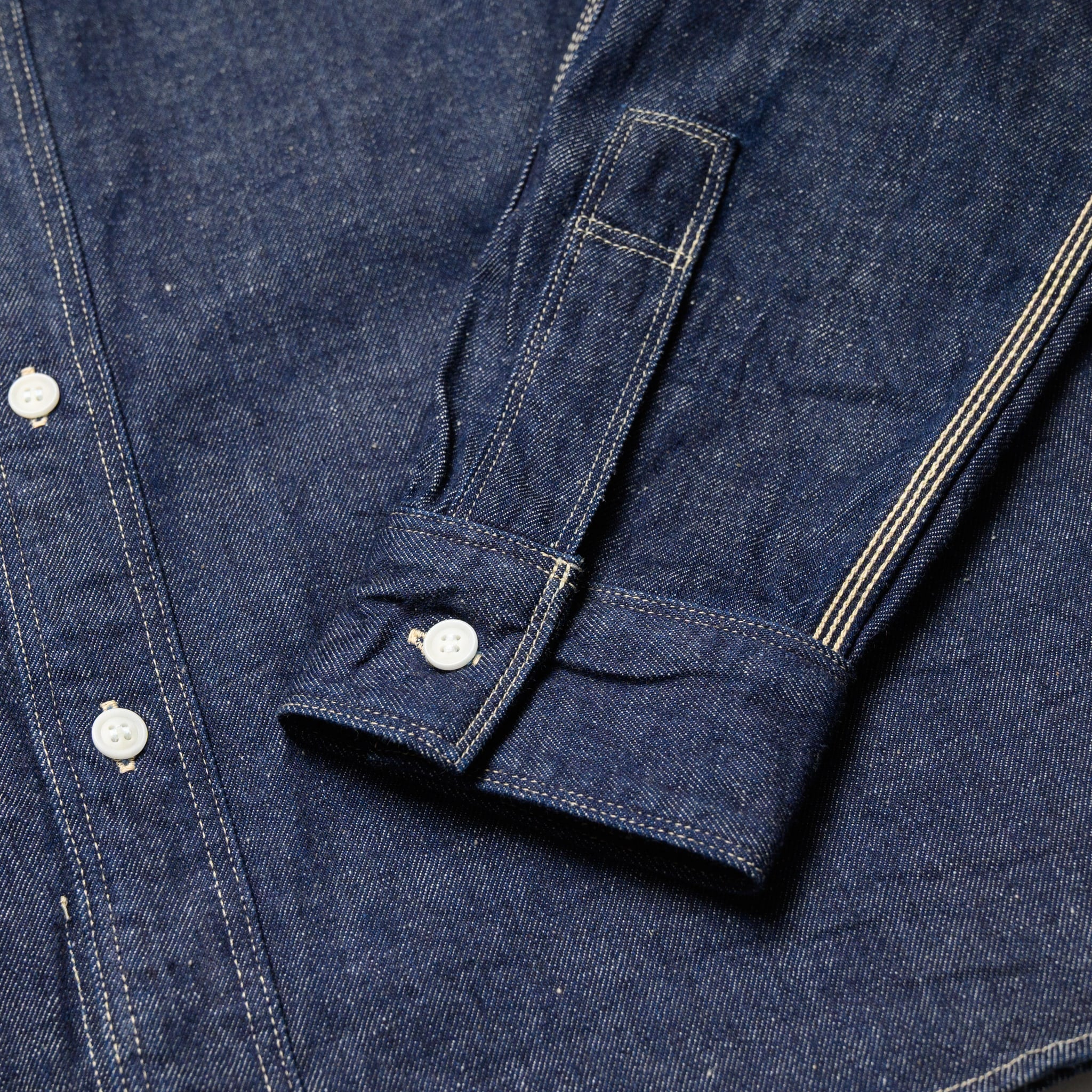 SJWS-SC02W Samurai Cotton Denim Work Shirt - Indigo - Image 8