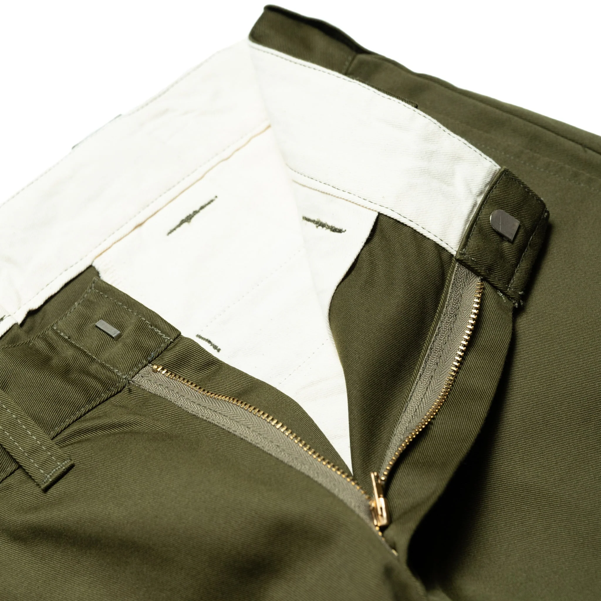 SWC500WP-CE T/C Twill Trousers - Mid Rise Slim Straight - Olive - Image 7