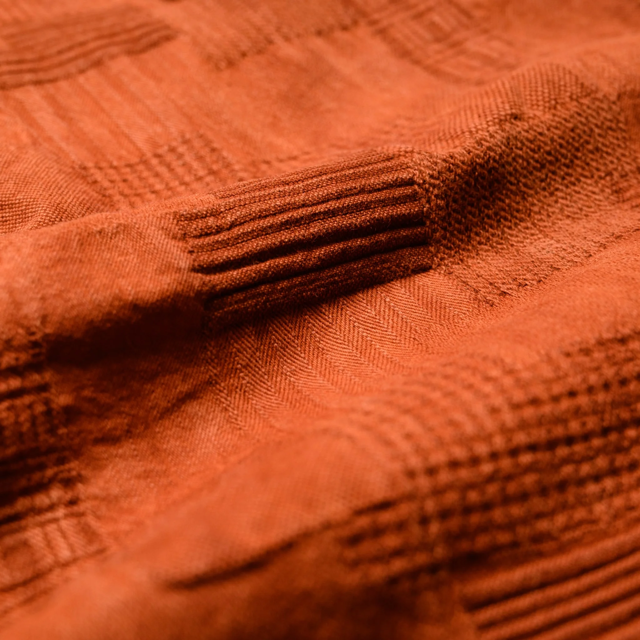 5717 "Amami Dorozome" Boro Jacquard Shirt - Brown - Image 12