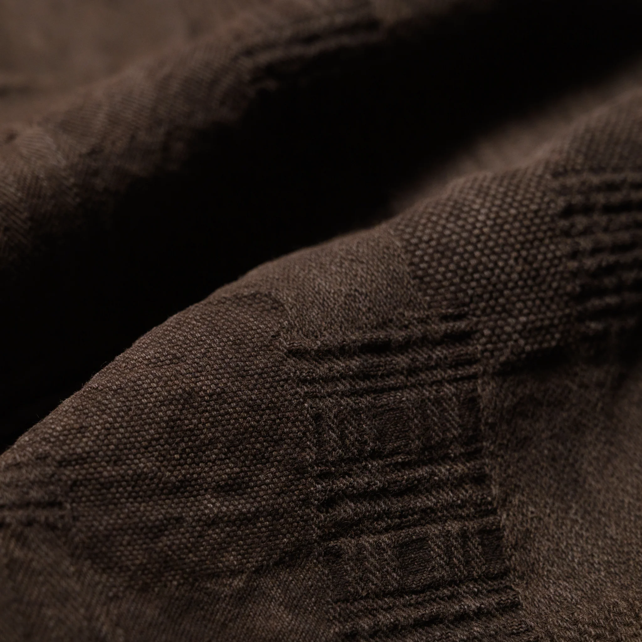 5717 "Amami Dorozome" Boro Jacquard Shirt - Dark Brown - Image 10