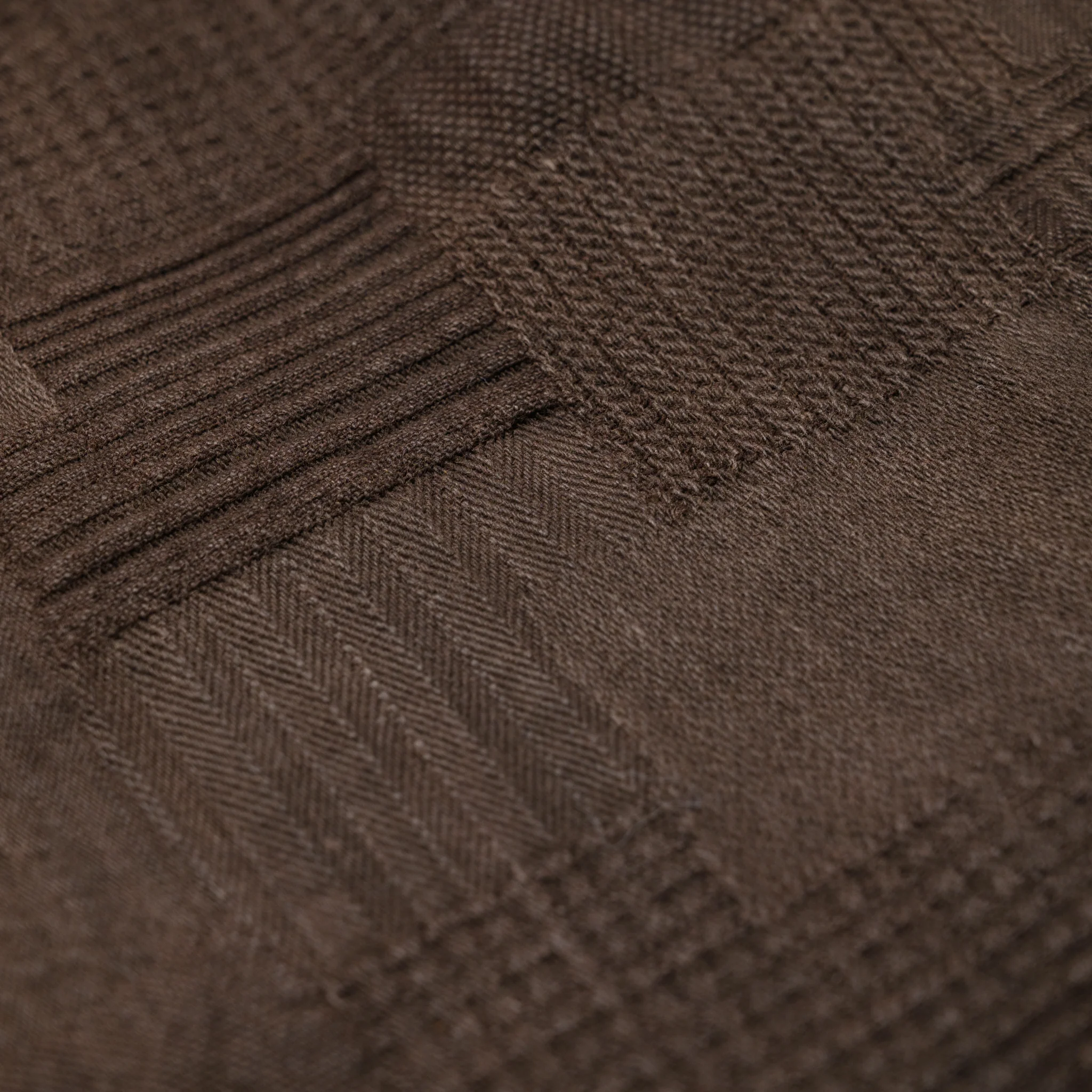 5717 "Amami Dorozome" Boro Jacquard Shirt - Dark Brown - Image 9