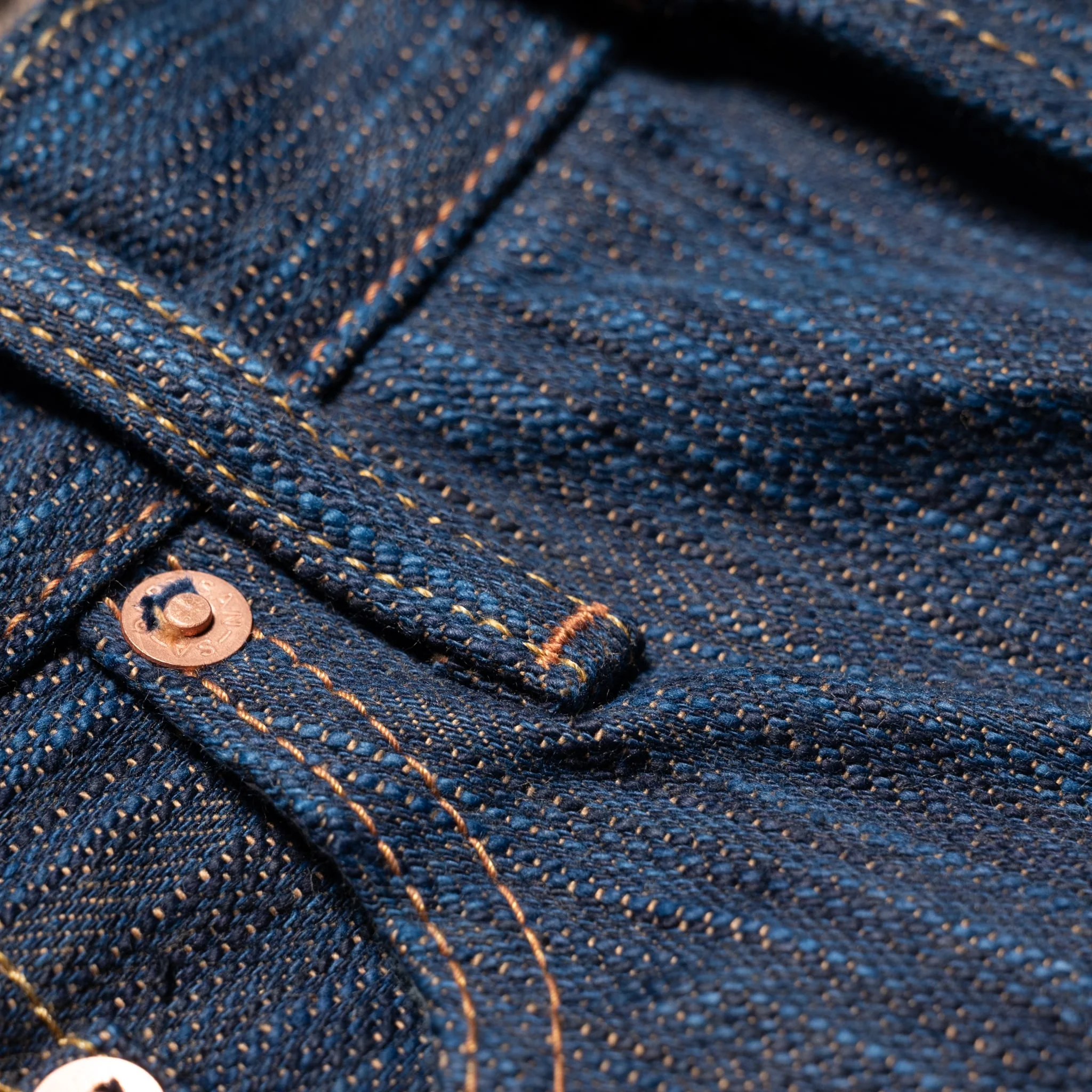 D1905S "Awa Sho-ai Kakishibu" 15oz Natural Indigo Kakishibu Selvedge Denim Regular Straight - Image 11