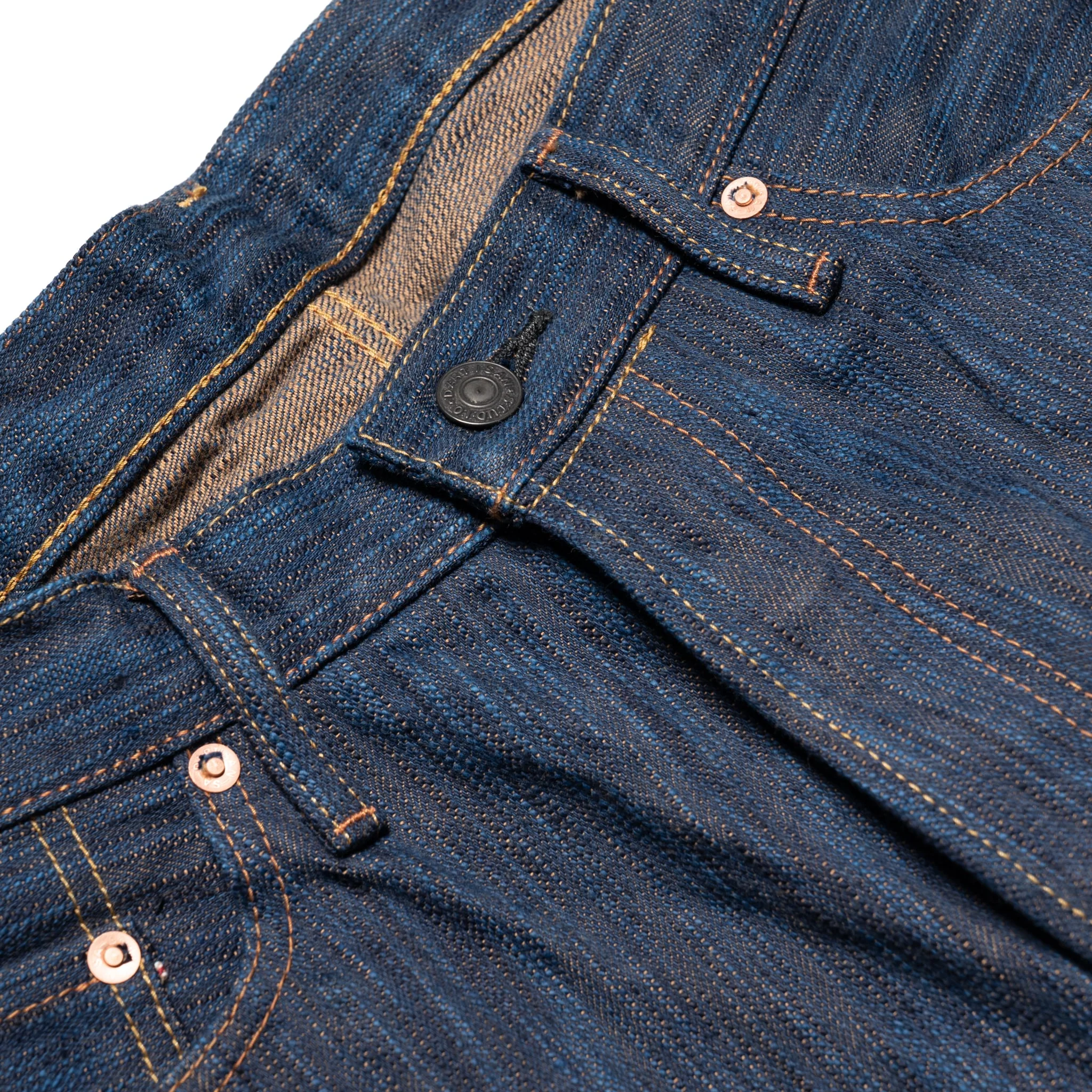D1905S "Awa Sho-ai Kakishibu" 15oz Natural Indigo Kakishibu Selvedge Denim Regular Straight - Image 6