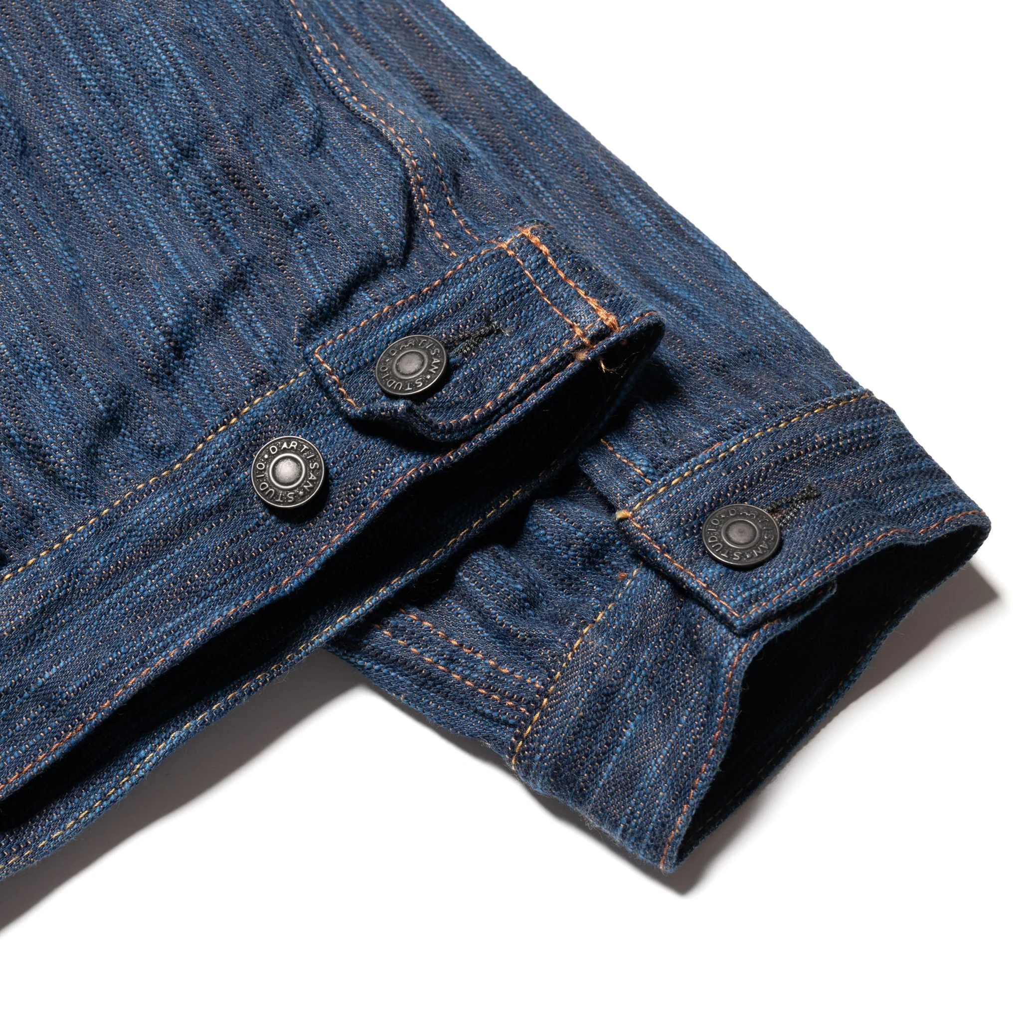 D4615 "Awa Sho-ai Kakishibu" 15oz Natural Indigo Kakishibu Selvedge Denim Type 2 Jacket - Image 12